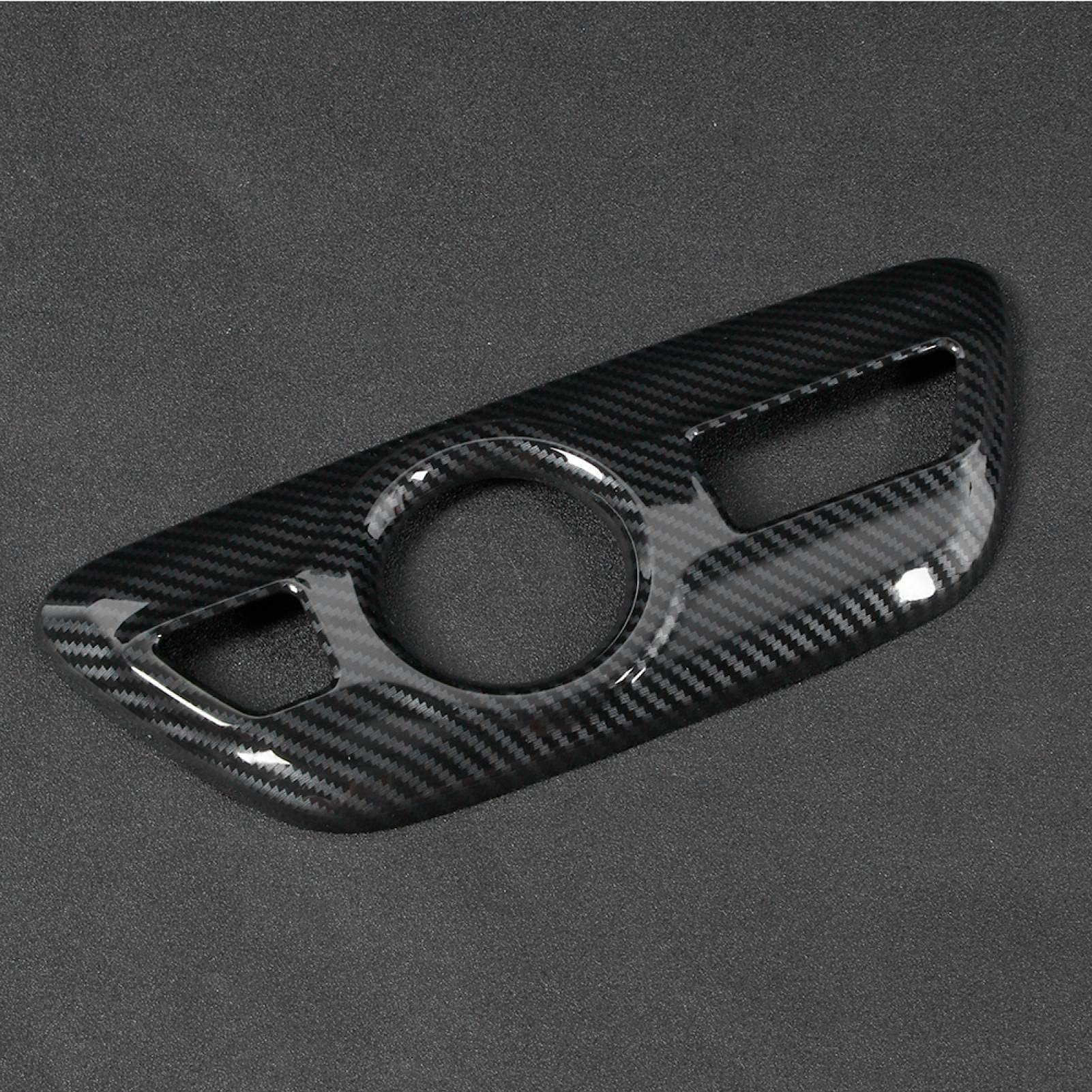 Qiilu Gear Shift Panel Trim, Gear Shift Panel Trim Carbon Fiber Gear Shift Panel Cover Trim Fits For Hatchback 2019-2020 Abs Carbon Fiber