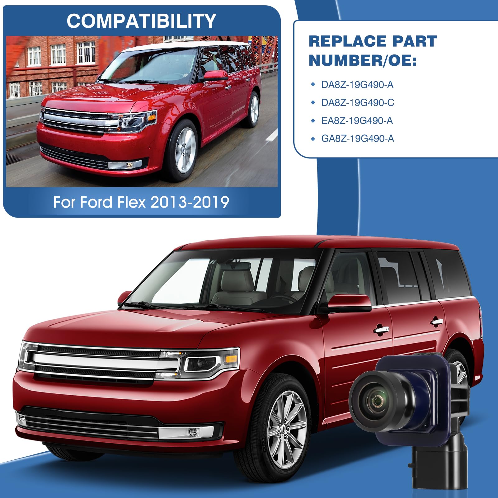 Acauto Rear View Backup Reverse Camera Fit For Ford Flex 2013-2019,Safety Parking Back Up Assist Camera Oe Number Ga8Z-19G490-A