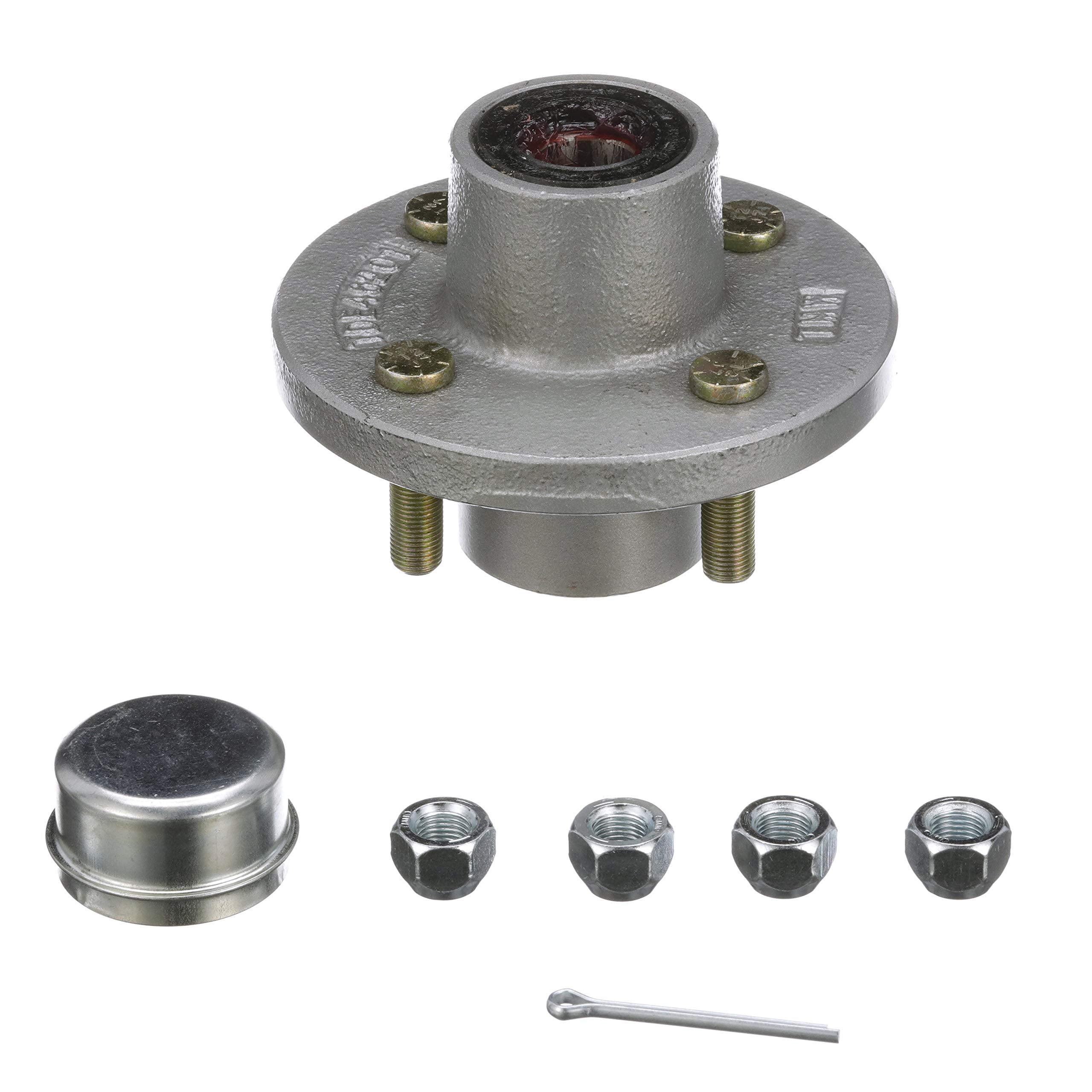 Seachoice Trailer Wheel Hub, 1 In. Axle, 4 Lug, Galvanized, Pregreased,Grey
