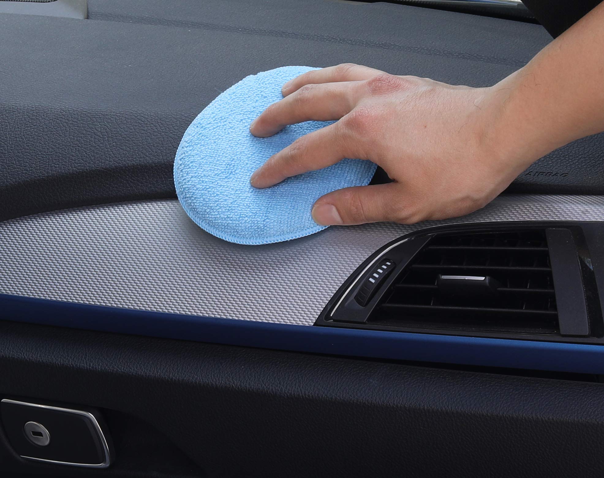 Simple Houseware Car Wash Sponge Wax Microfiber Applicator Pads, 12-Pack