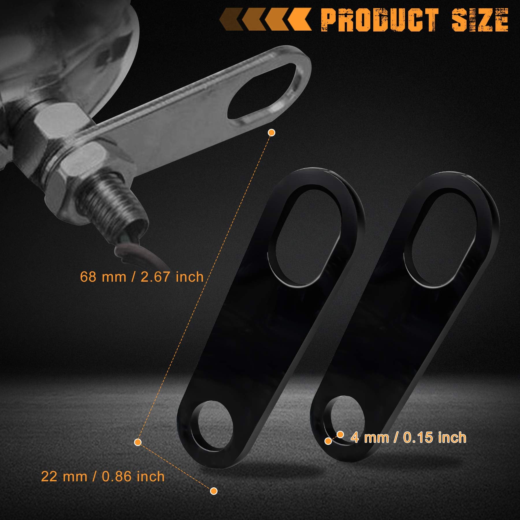 Nthreeauto Rear Turn Signal Bracket Motorcycle Indicator Relocation Holder Shock Mount Compatible With Harley Honda Kawasaki Yamaha Bobber Chopper - Black