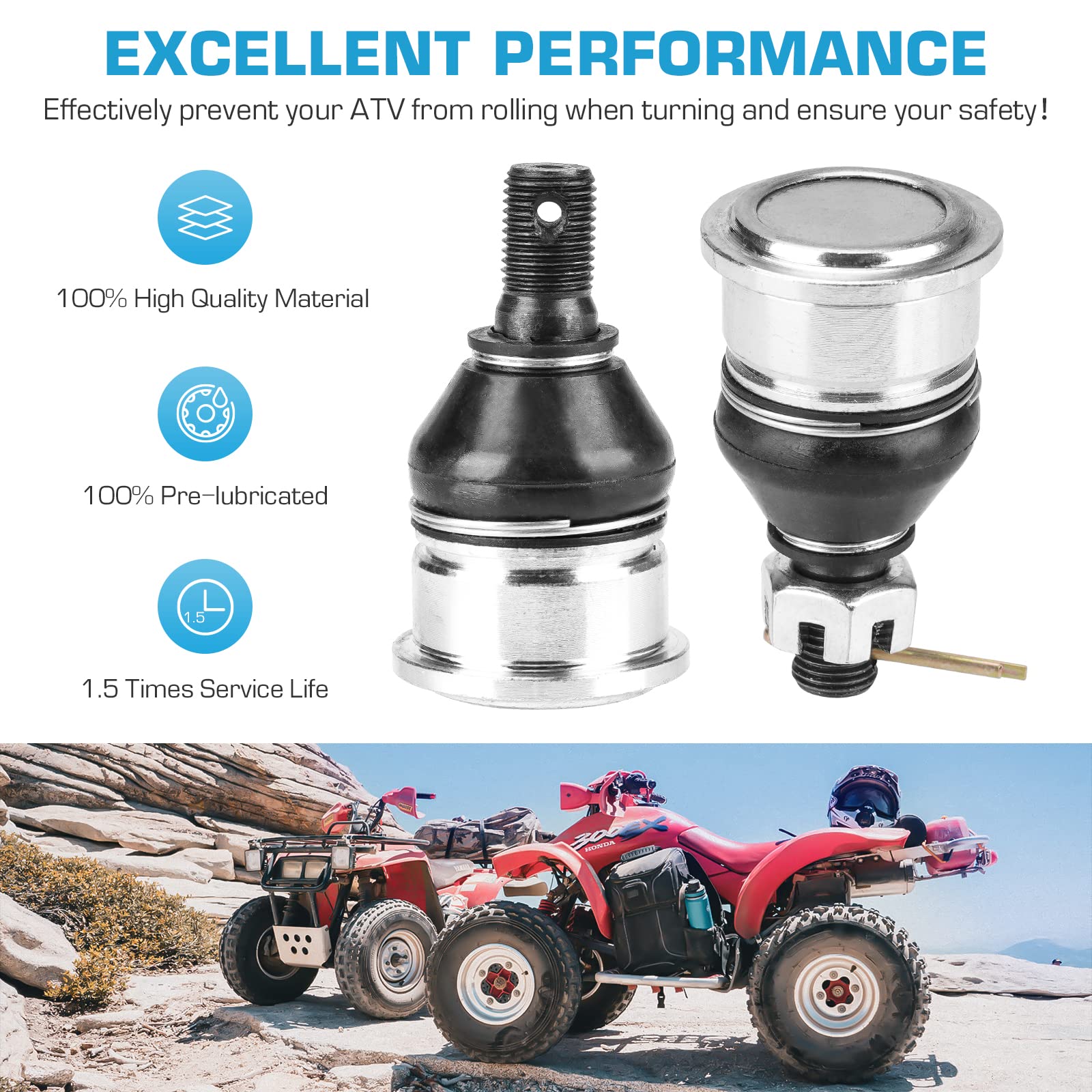 Upper Lower Ball Joints Fit for Yamaha Grizzly 550/700, Kodiak 450/700 EPS 4WD 2013 2014 2015 2016 2017 2018 2019 2020 2021 2022