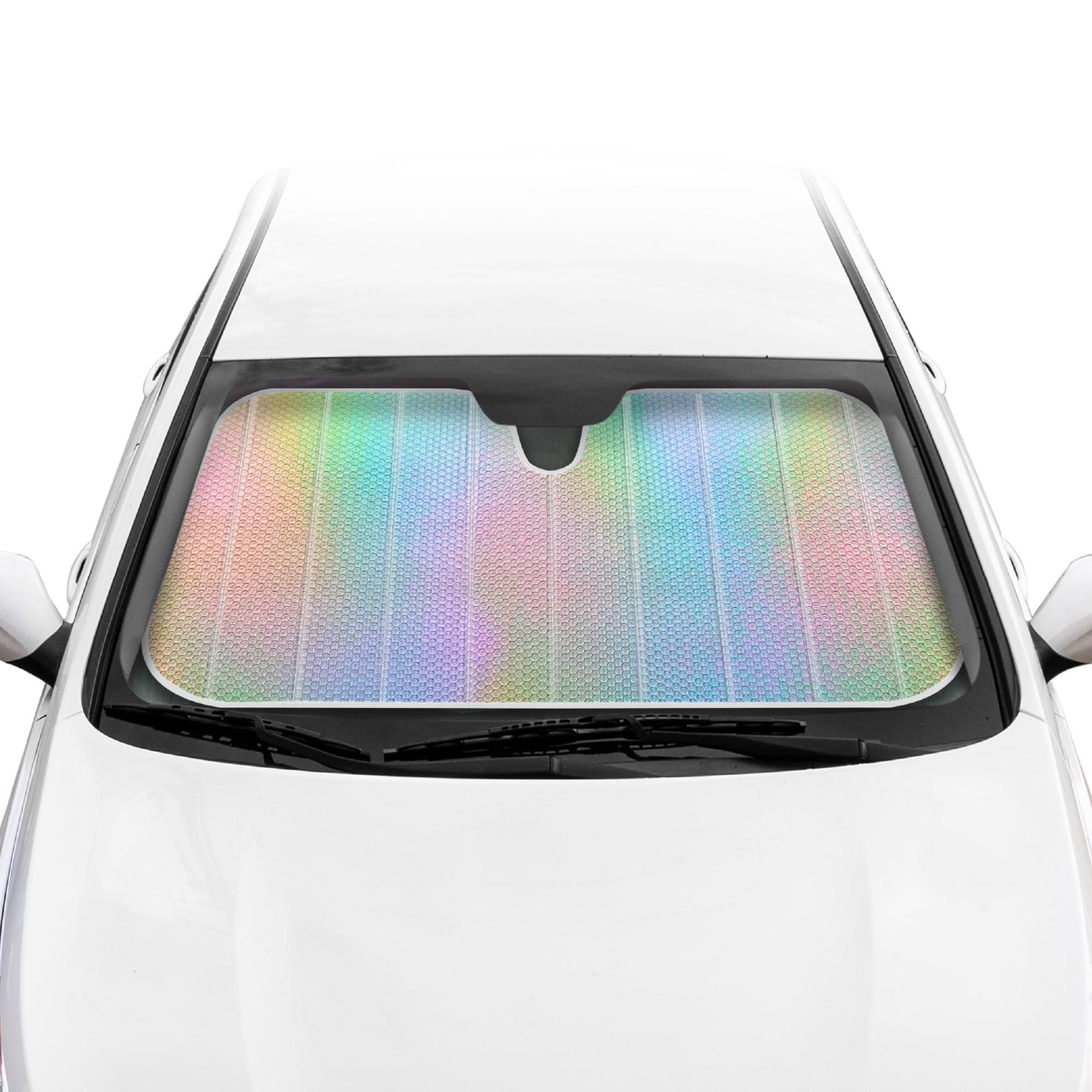 Bdk Iridescent Mermaid, Hologram Foil, Chameleon Front Windshield Sun Shade, Double Bubble Accordion Folding Auto Sunshade For C