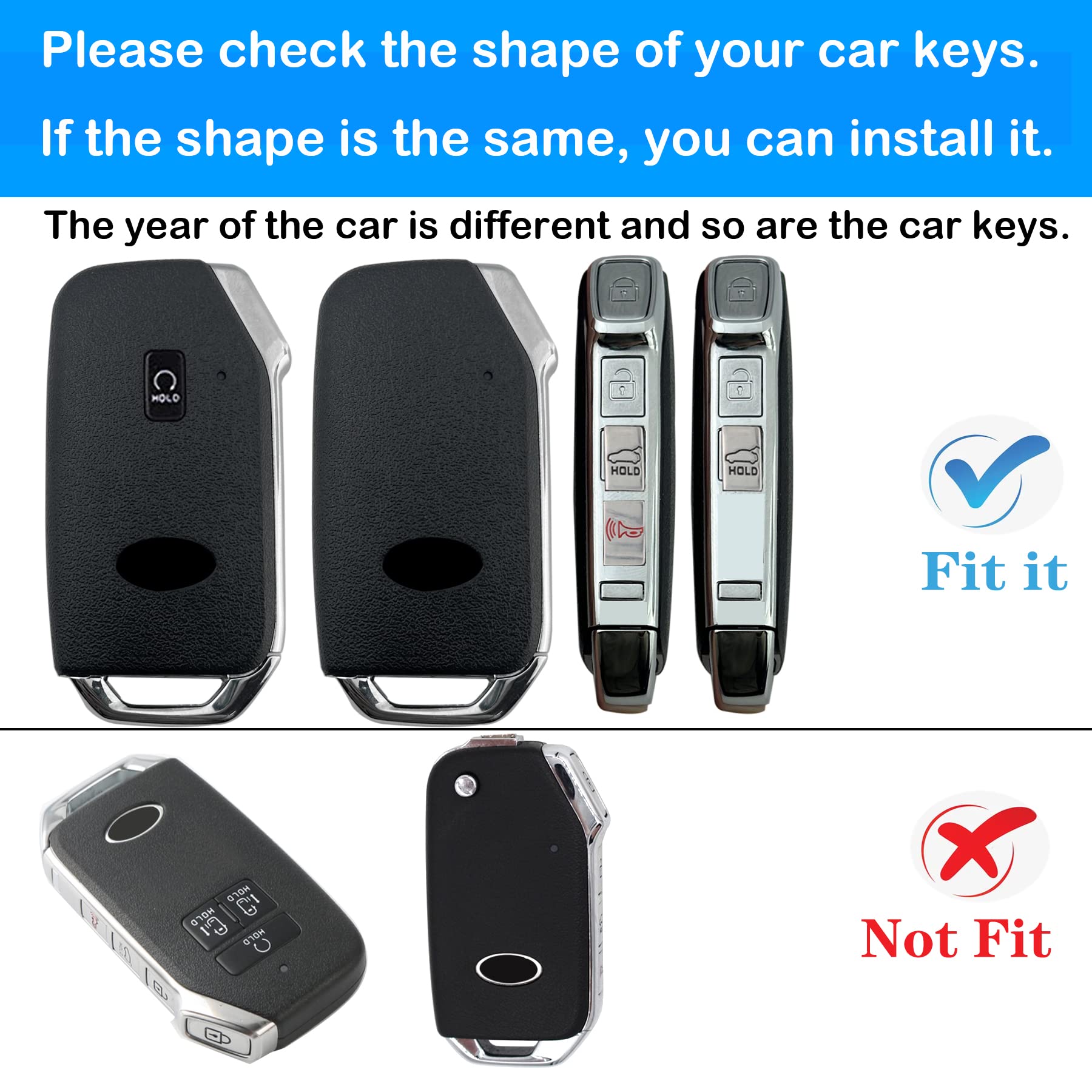 Kirsnda For Kia Key Fob Cover,Case With Metal Buckle,Soft Tpu Protection Key Shell/Skin,4-5Buttons Fit Cerato Ceed Forte Niro So