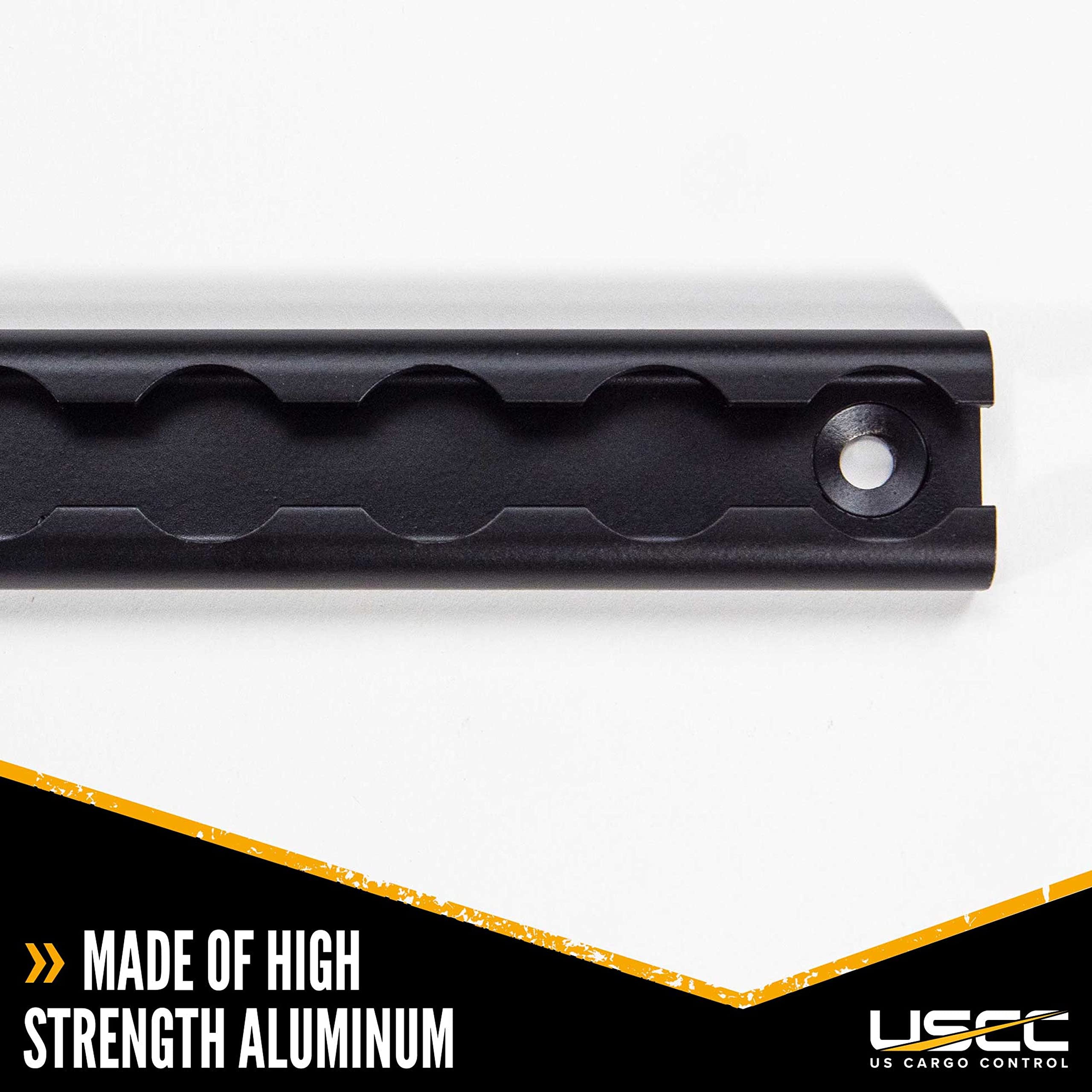 Us Cargo Control Black L Track (4-Pack), 12 Inch Black Anodized Aluminum L-Track Trailer Tie Down Rail For Enclosed Trailers, Utility Trailers, Or Truck Beds, Secure Motorcycles, Atvs, And Bikes