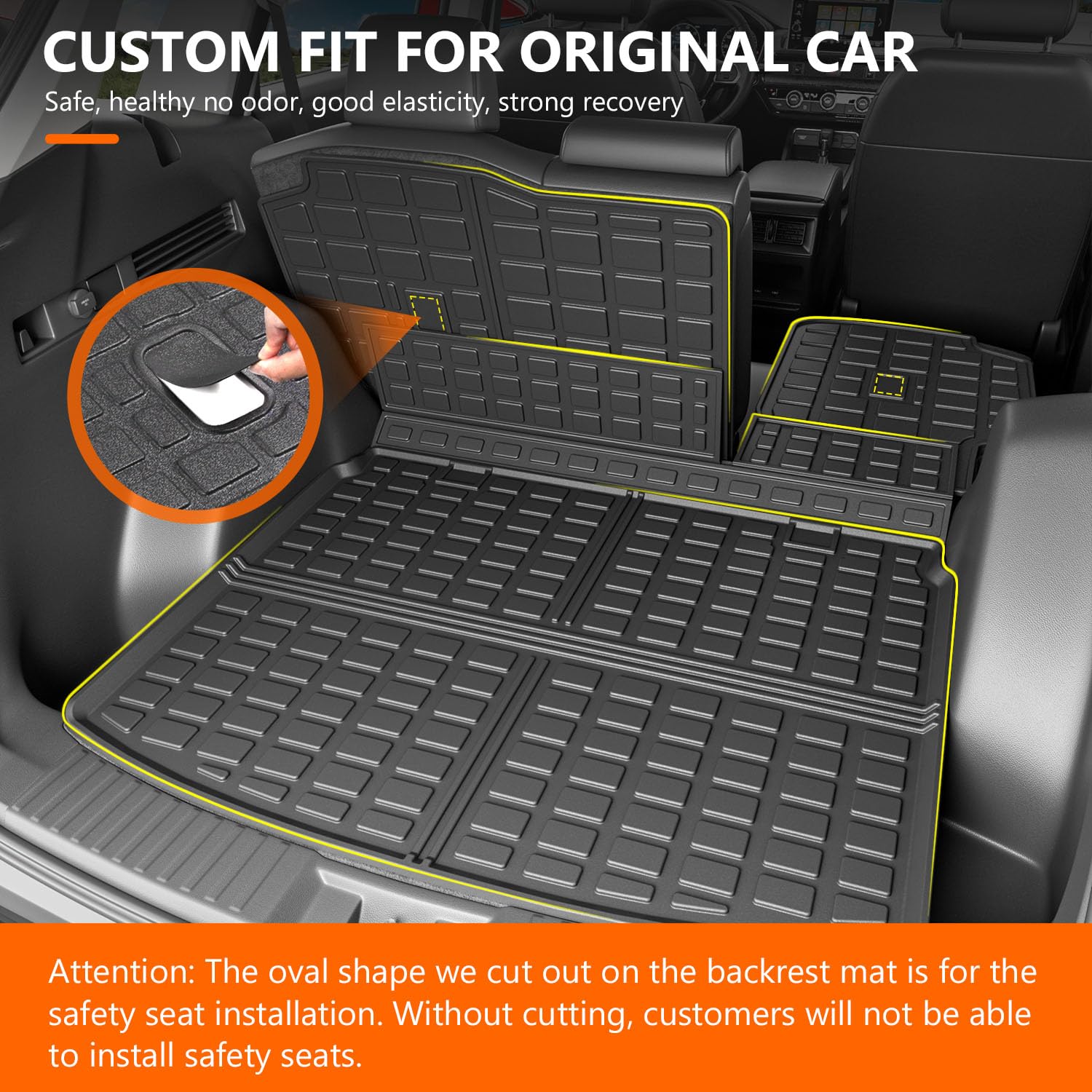 powoq Hybrid Cargo Liner Compatible with 2023-2025 Honda CRV Upper Deck Cargo Mat TPE Trunk Mat Replacement for 2023-2025 Honda