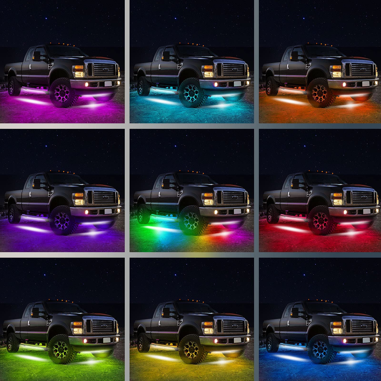 Jupizeus Car Underglow Led Light, Music Sync, Over 1000 Diy Modes, Ip68 Waterproof,300 Leds, Rgb 16 Million Colors Dream Color C