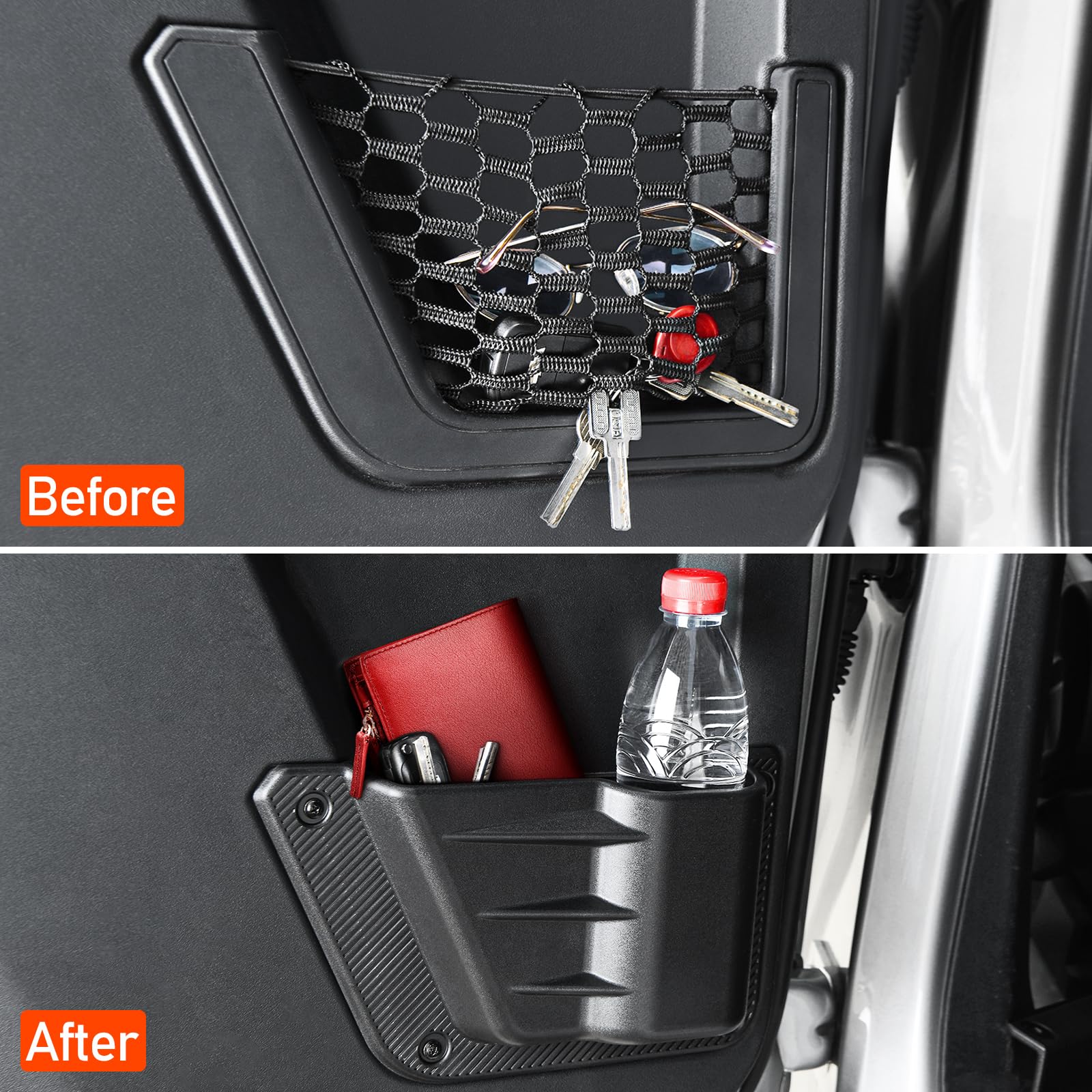 Lepz 2Pcs Rear Door Storage Pockets Compatible For Ford Bronco Accessories,Door Side Organizer Box Fit Bronco 4-Door 2021 2022 2