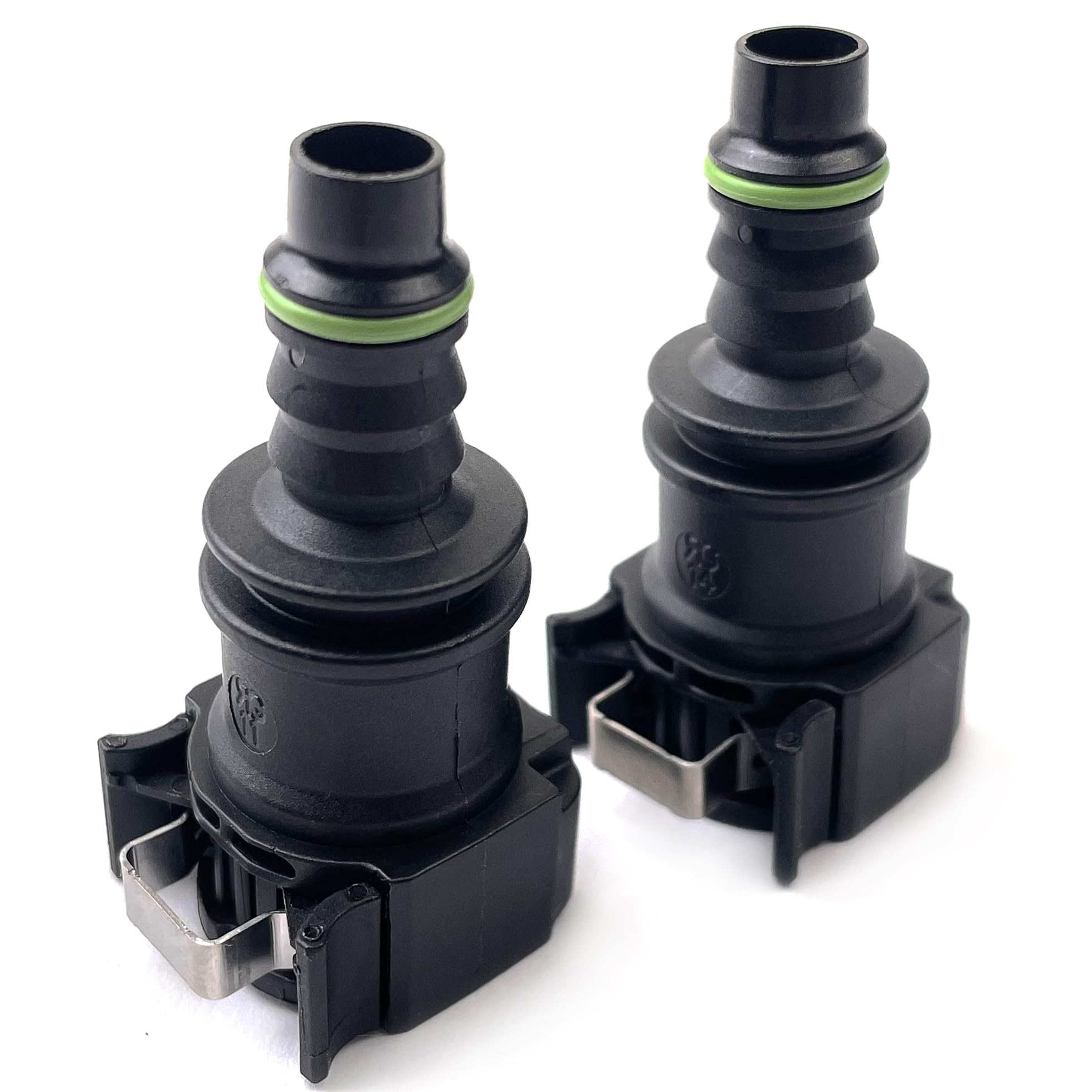 Fuel Line Quick Connector 3/8 Bundy Female To Barb Straight For 3/8 Steel To 5/16 Id 3/8 Od Nylon Tubing, Pack Of 2