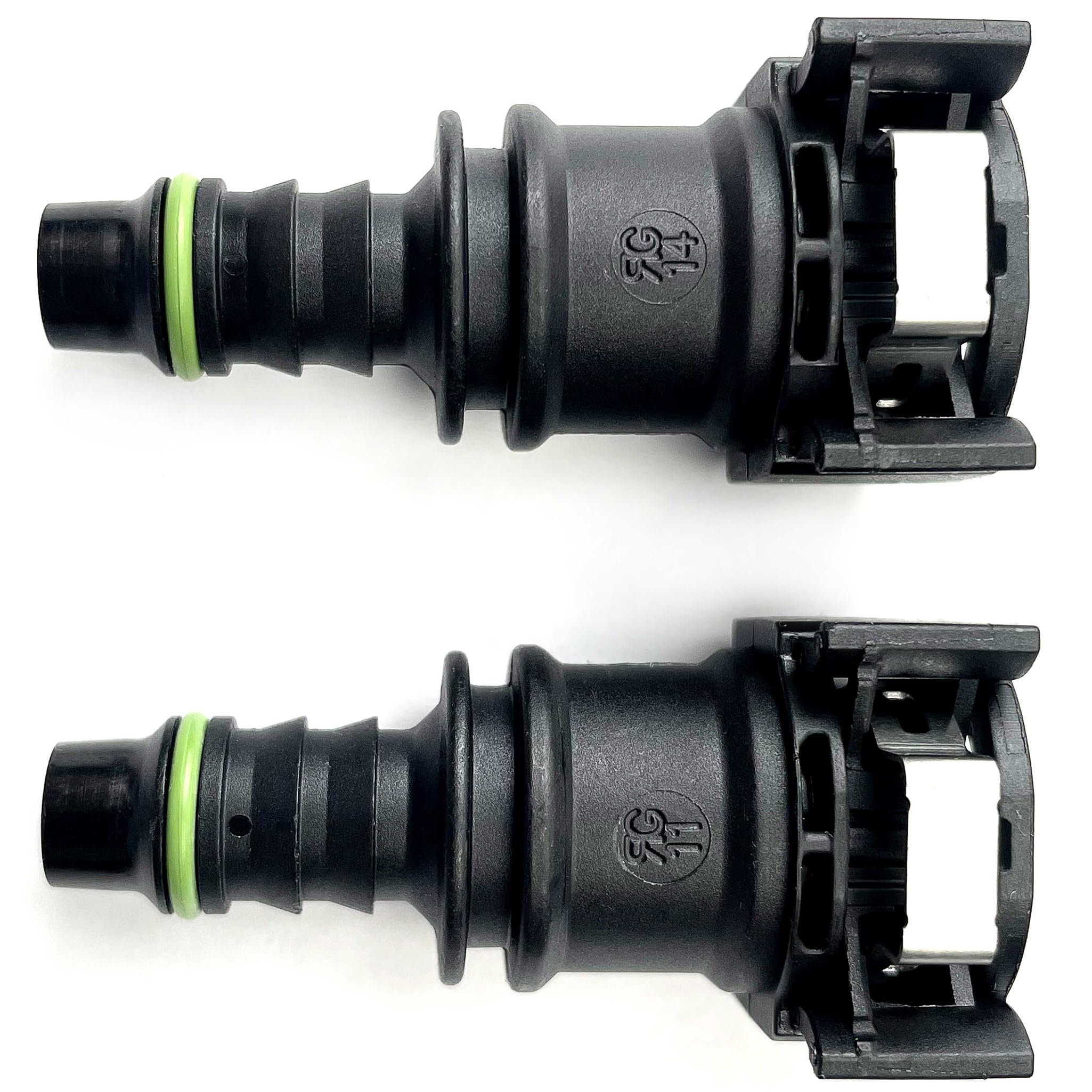 Fuel Line Quick Connector 3/8 Bundy Female To Barb Straight For 3/8 Steel To 5/16 Id 3/8 Od Nylon Tubing, Pack Of 2