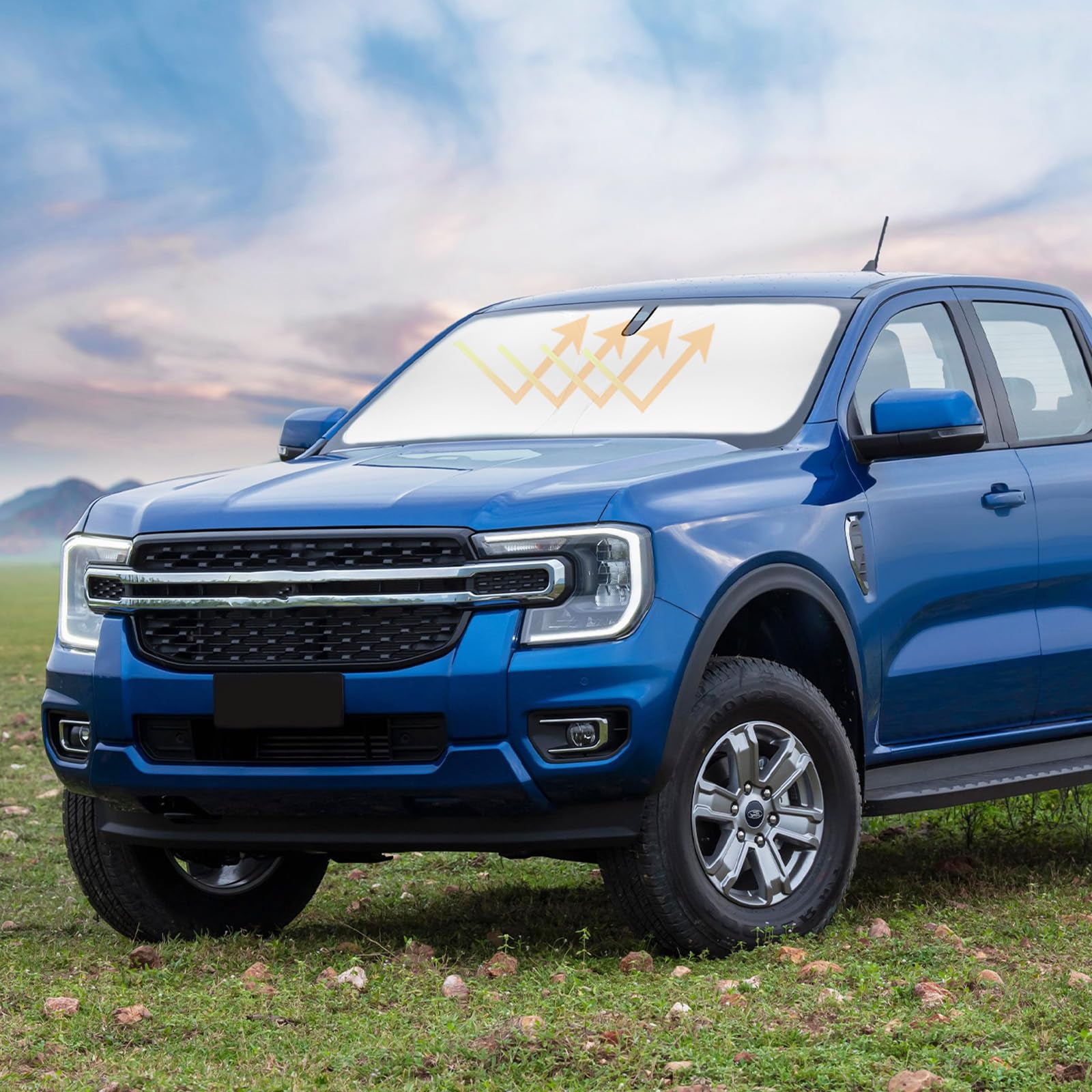 Sun Shade Windshield Sunshades For 2019-2023 2024 2025 Ford Ranger Accessories Windshield Cover Fits Ranger 240T Coating Window