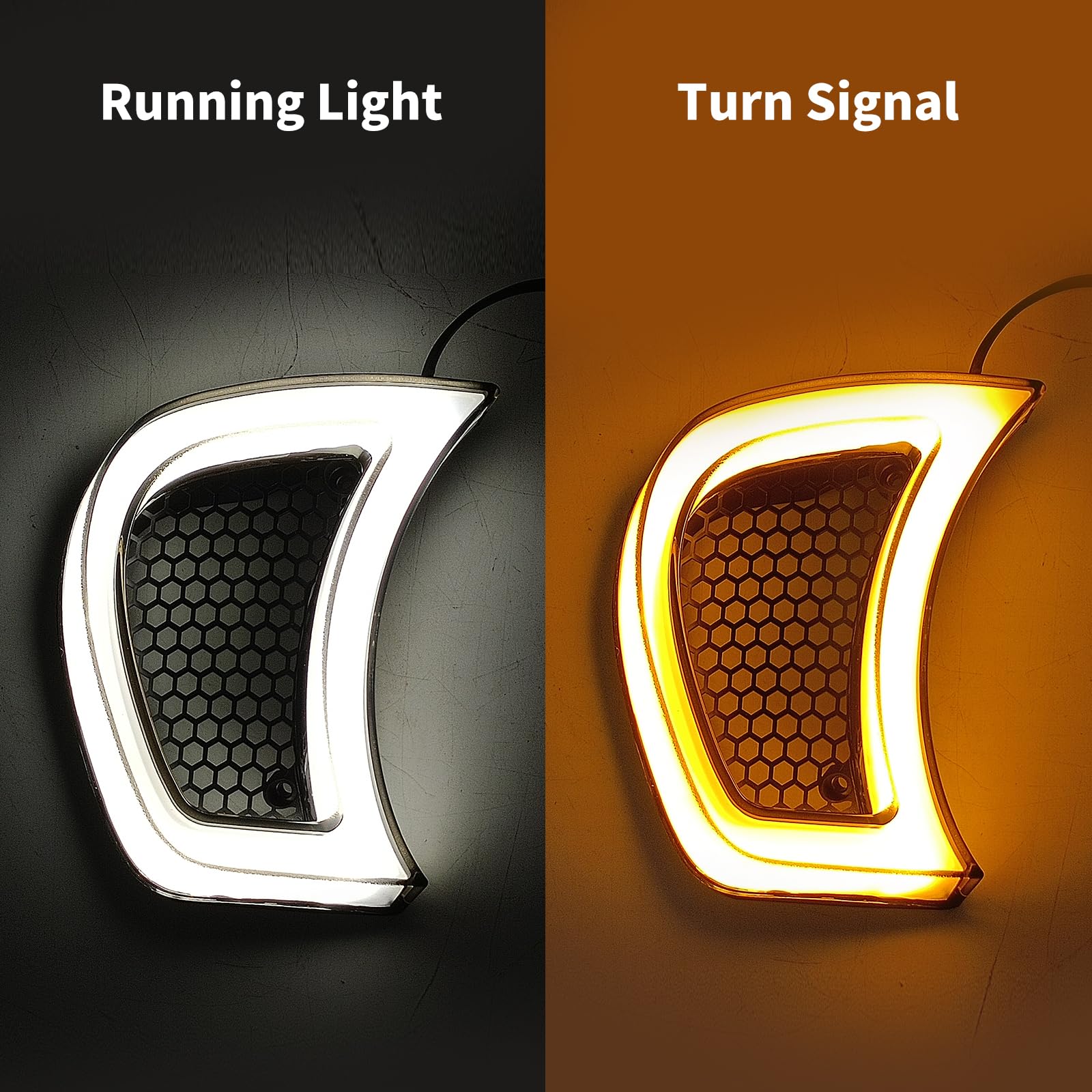 Hdbubalus Motorcycle Headlight Vent Accent Turn Signal Led Indicator Side Lights For Harley Road Glide Fltrx 2015-2023 (Smoke Lens)