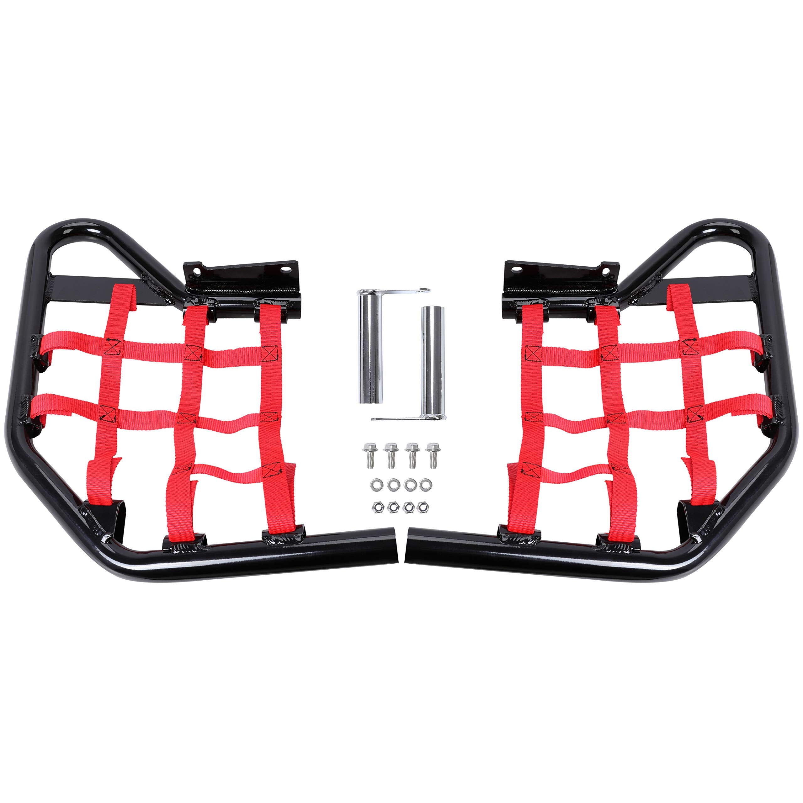 HECASA Nerf Bars Foot Pegs Compatible with All Years Yamaha Raptor 700 YFM 700 YFM700 YFM700R Side Steps Heel Guards(Black Nerf 