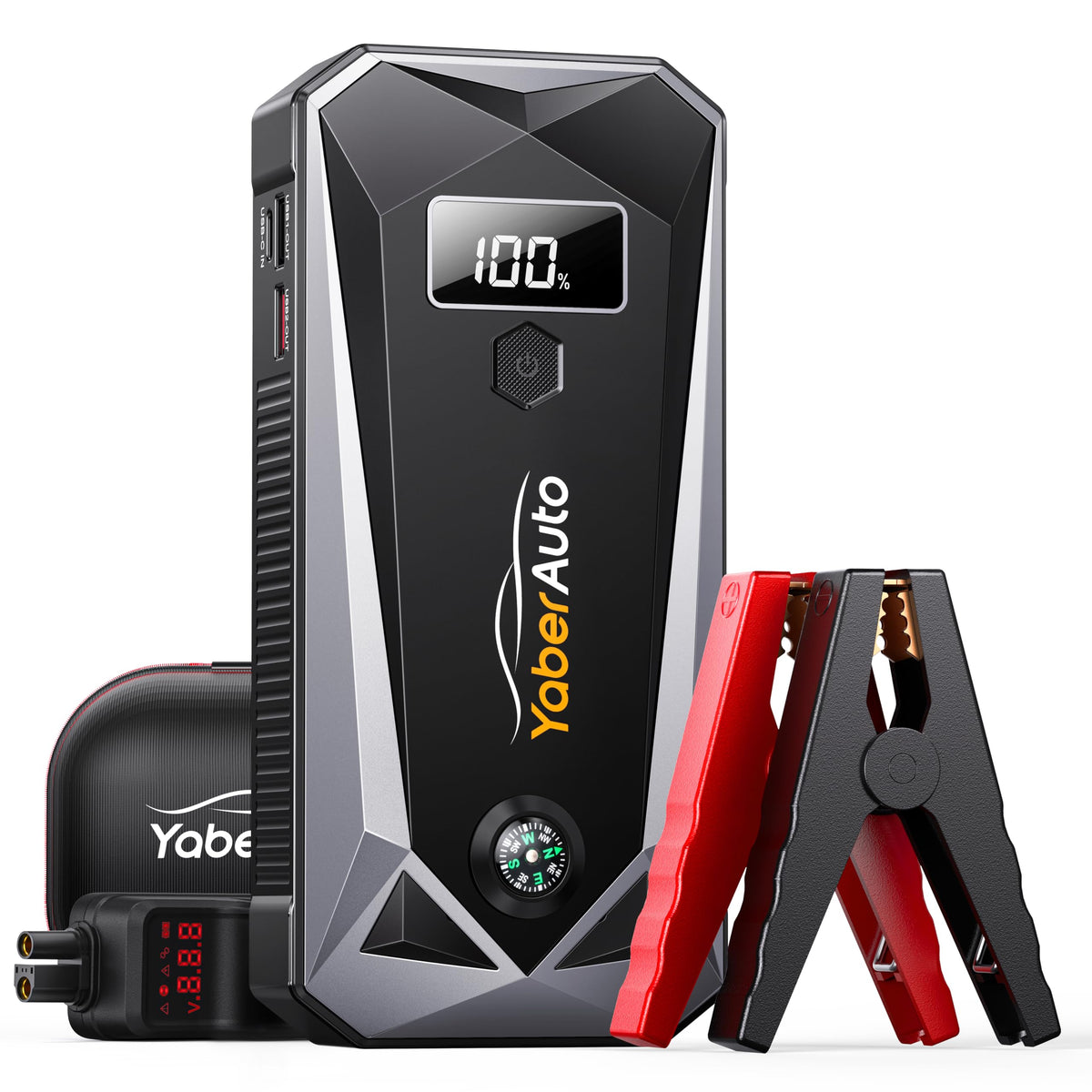 Yaberauto 5500A Car Battery Jump Starter For All Gas/10.0L Diesel Engines, 99.16Wh Portable Car Jump Starter Battery Pack, 12V J