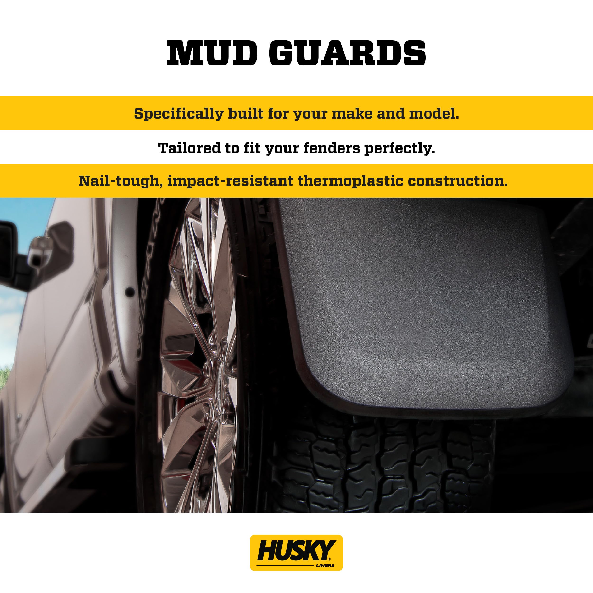 Husky Liners - Rear Mud Guards | 2014-2018 Gmc Sierra 1500, 2019 Gmc Sierra 1500 Limited, 2015-2019 Gmc Sierra 2500/3500 Hd W/Si