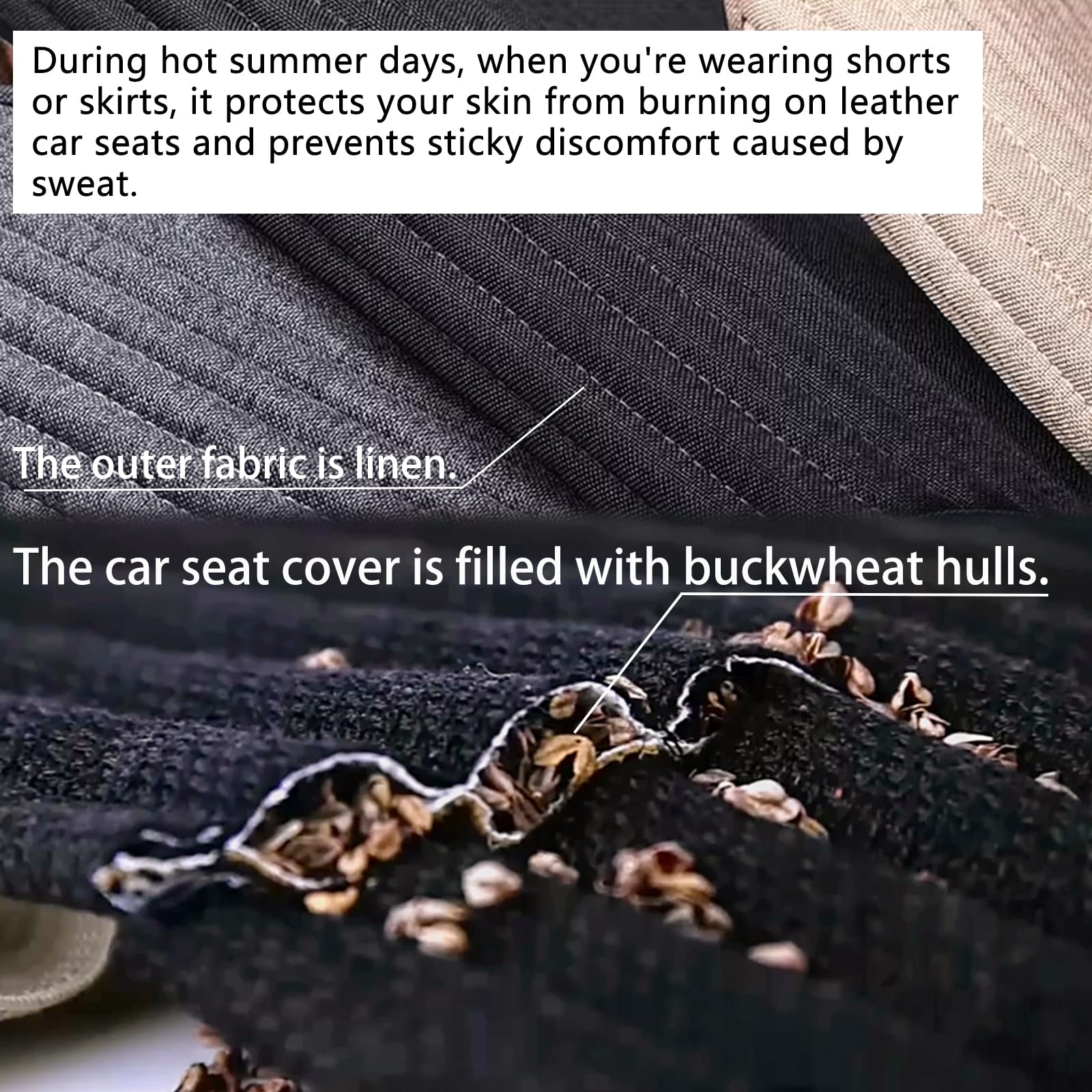 Suninbox Car Seat Covers,Cloth Cars Seat Covers,Universal Fabric Car Seat Covers,Front Seats Only Air Bag Compatible,Cooling Car