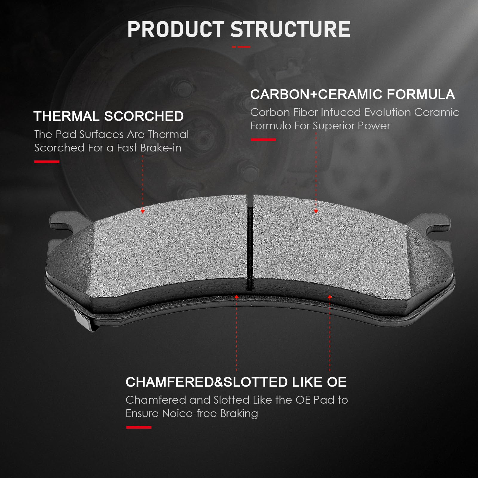 Cciyu D785 D792 Ceramic Front Rear Brake Pad Set Fit For Chevy Astro,Avalanche,1500,Silverado,1500 Hd,Suburban,1500,Tahoe,For Gm