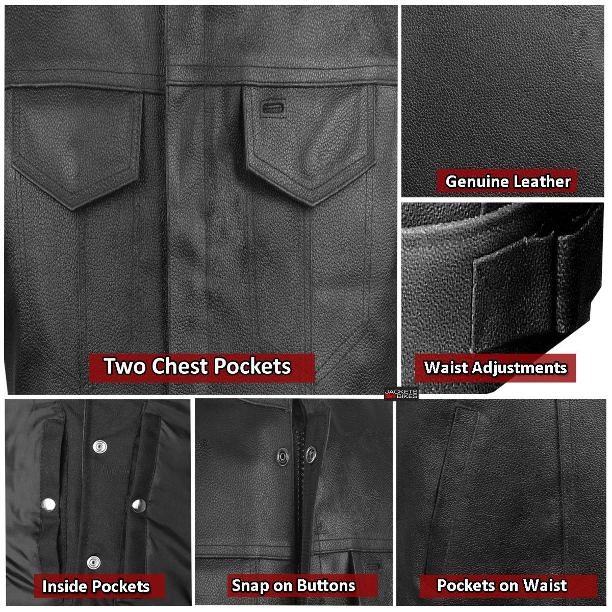 Soa Men'S Leather Motorcycle Concealed Gun Pockets Biker Club Vest W/Armor Xxl