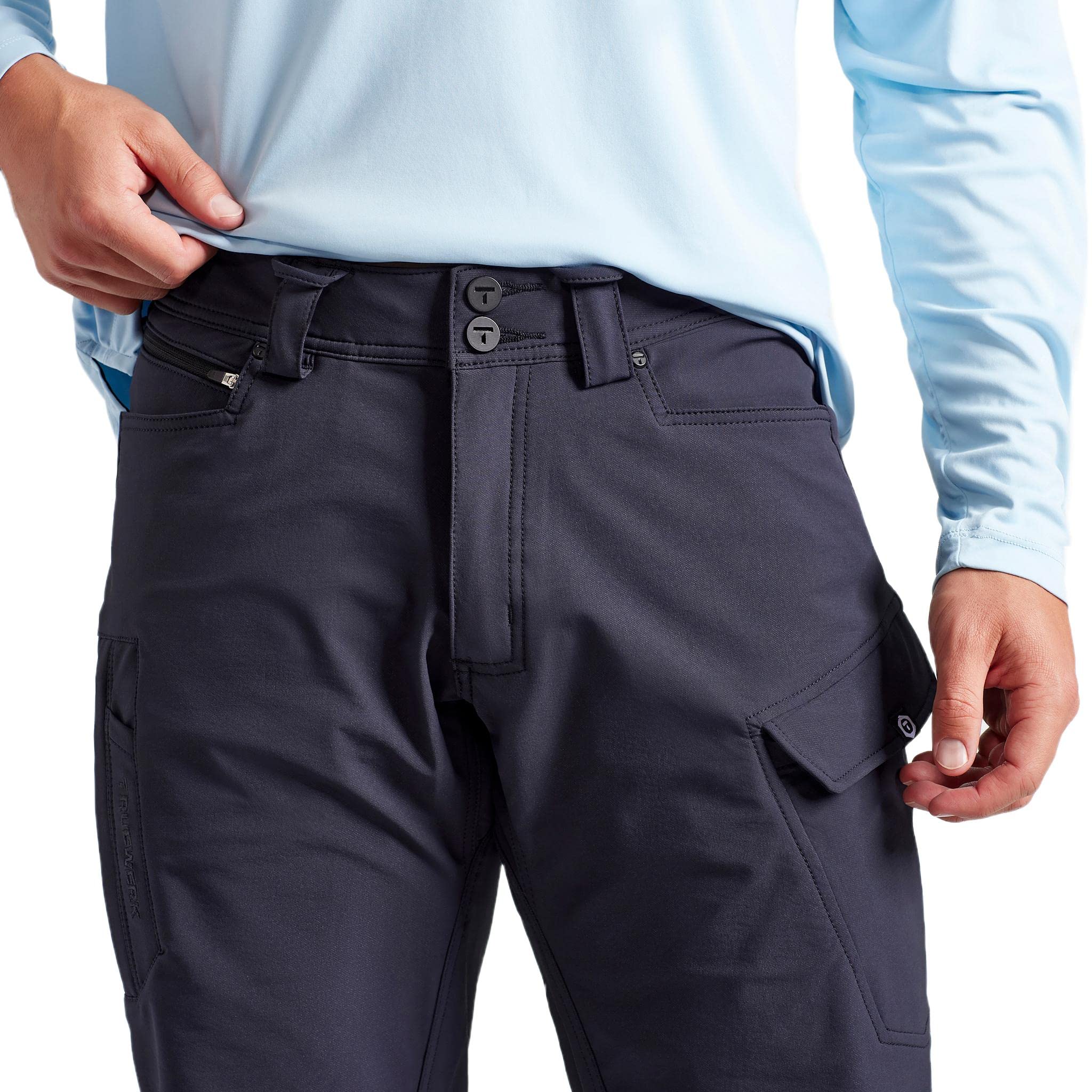 TRUEWERK Men's T2 WerkPant Technical Work Pants, 40W x 34L, Navy Blue, Nylon/Polyester/Spandex, Model F21-0001-4034-N