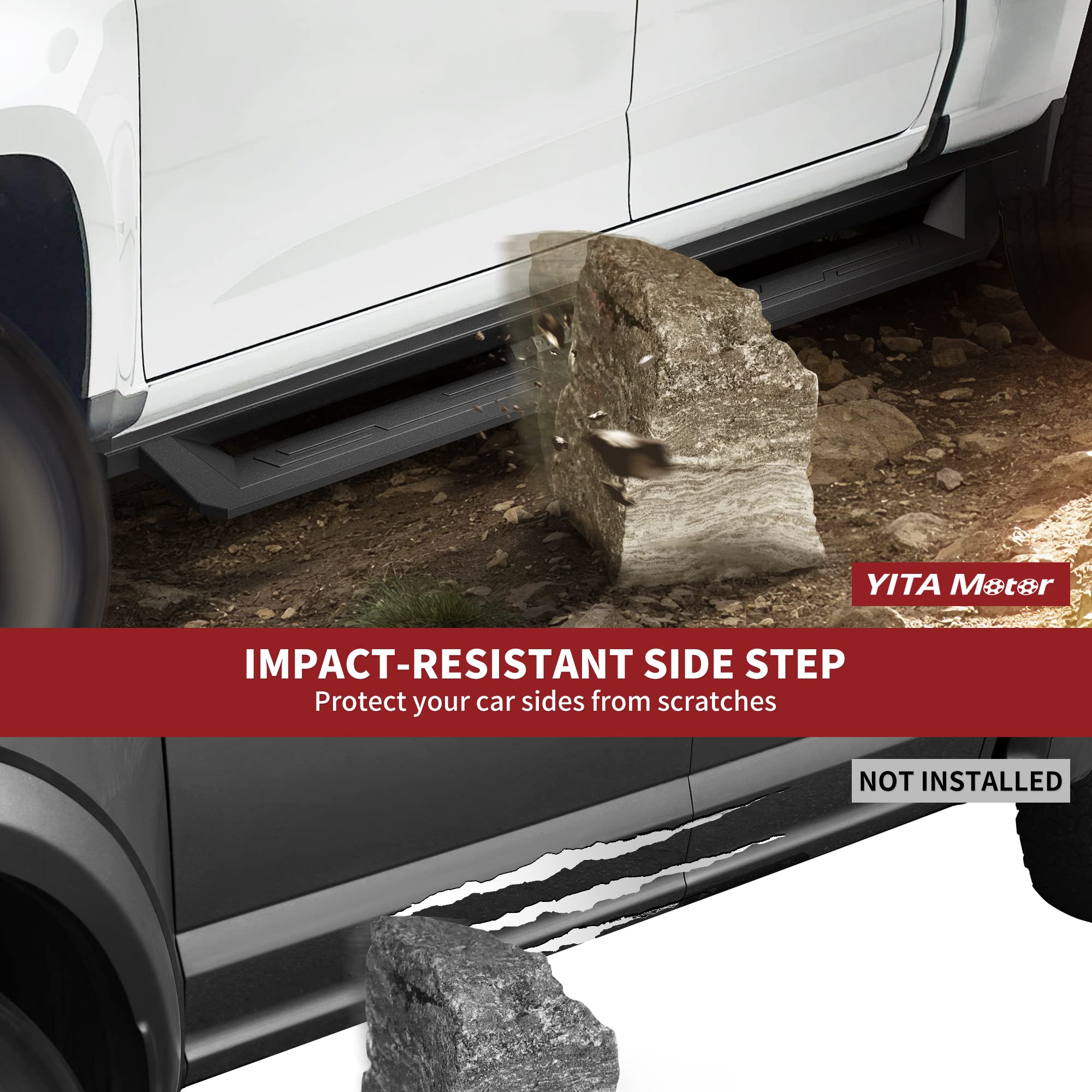 Yitamotor Running Boards Compatible With 2019-2025 Chevy Silverado/Gmc Sierra 1500, 2020-2025 Silverado/Sierra 2500Hd 3500Hd Dou