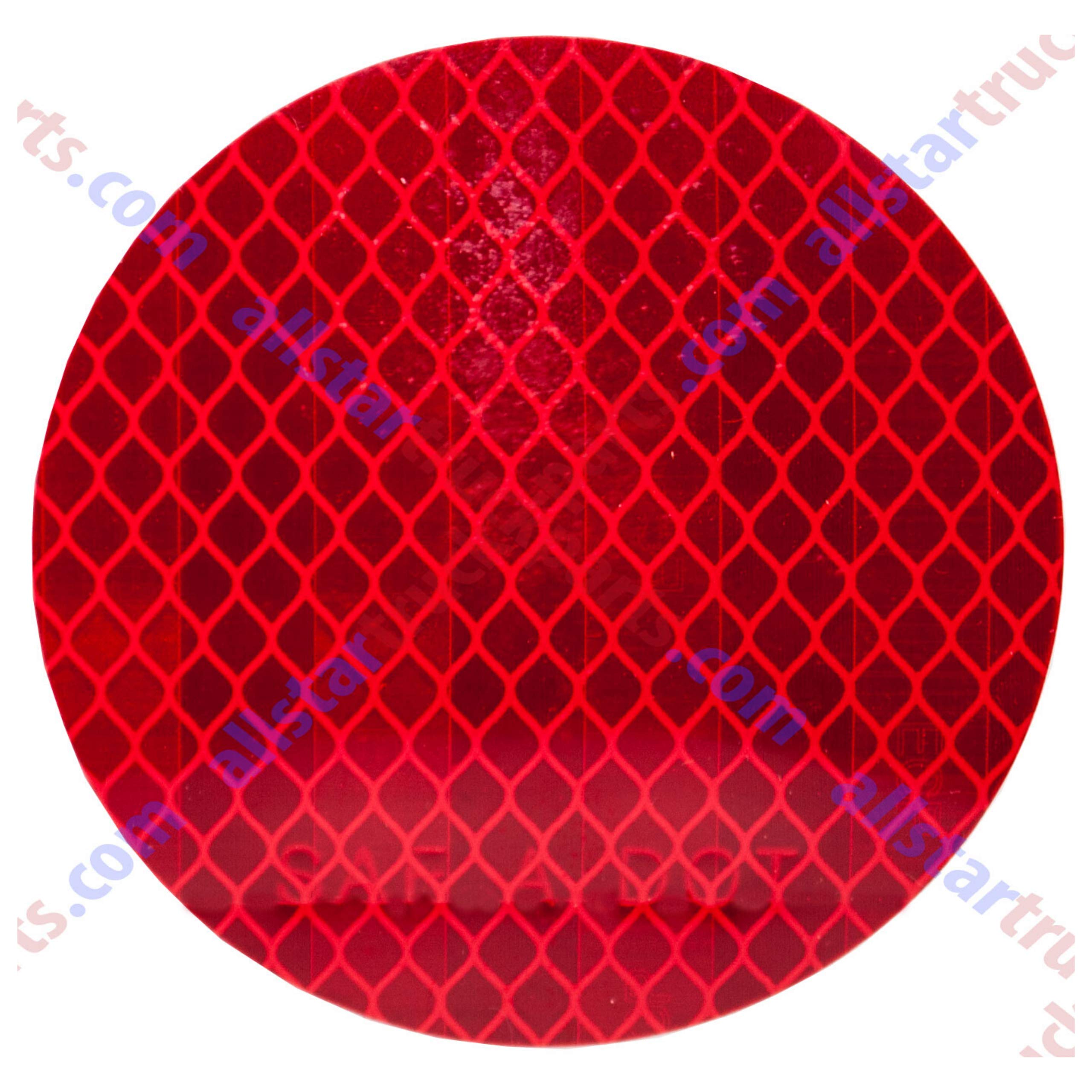 [All Star Truck Parts] 3' Inch Round Dot-Sae Amber/Red High Visibility Reflective Strong Stick-On Prism Reflector Weatherproof Trailer Camper Rv Flatbed Fender Property Boat Marine (Red, Qty 4)