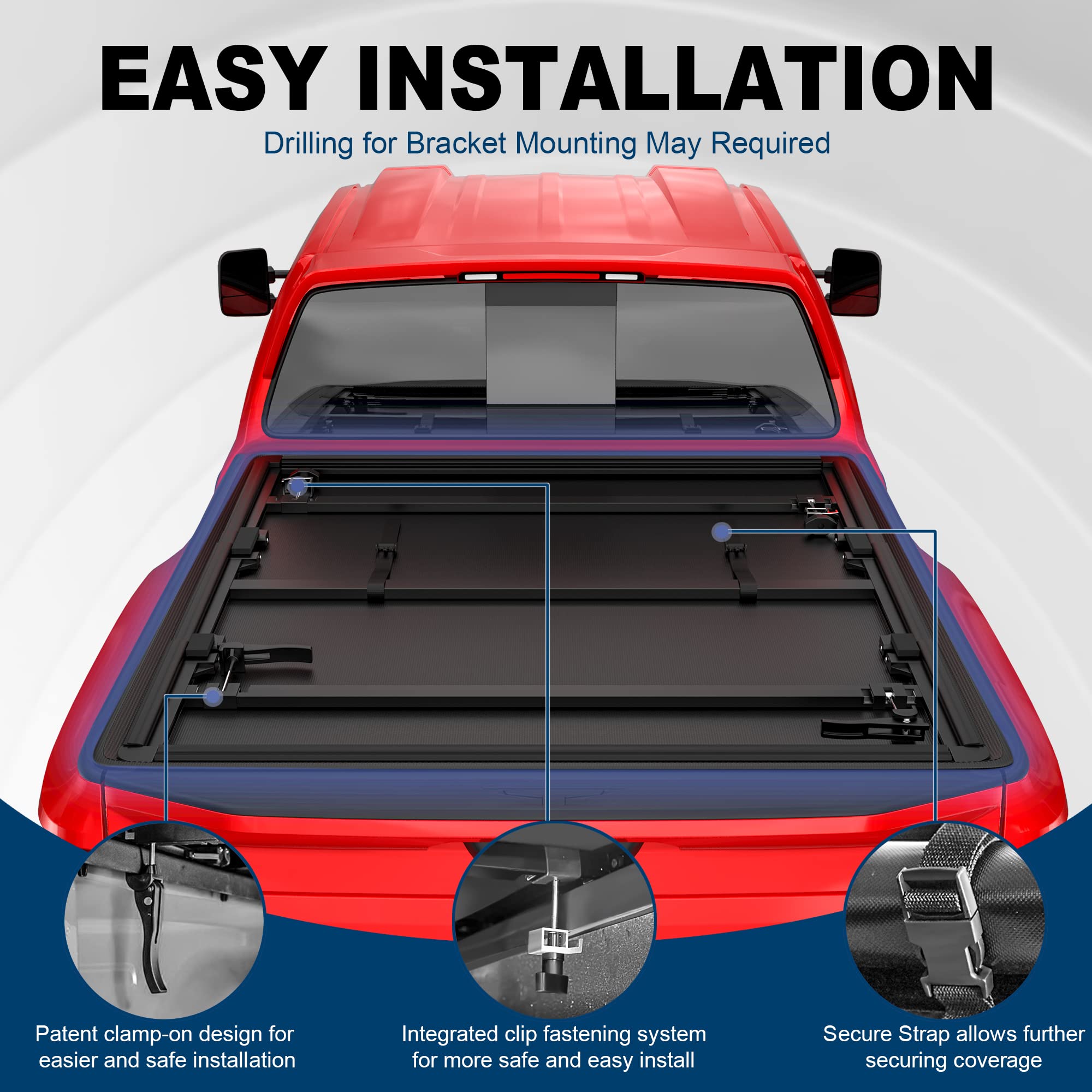 Mostplus Roll-Up Soft Vinyl Truck Bed Tonneau Cover Compatible With 2005-2025 Nissan Frontier 5 Feet Bed, Fleetside 59.5 Inch