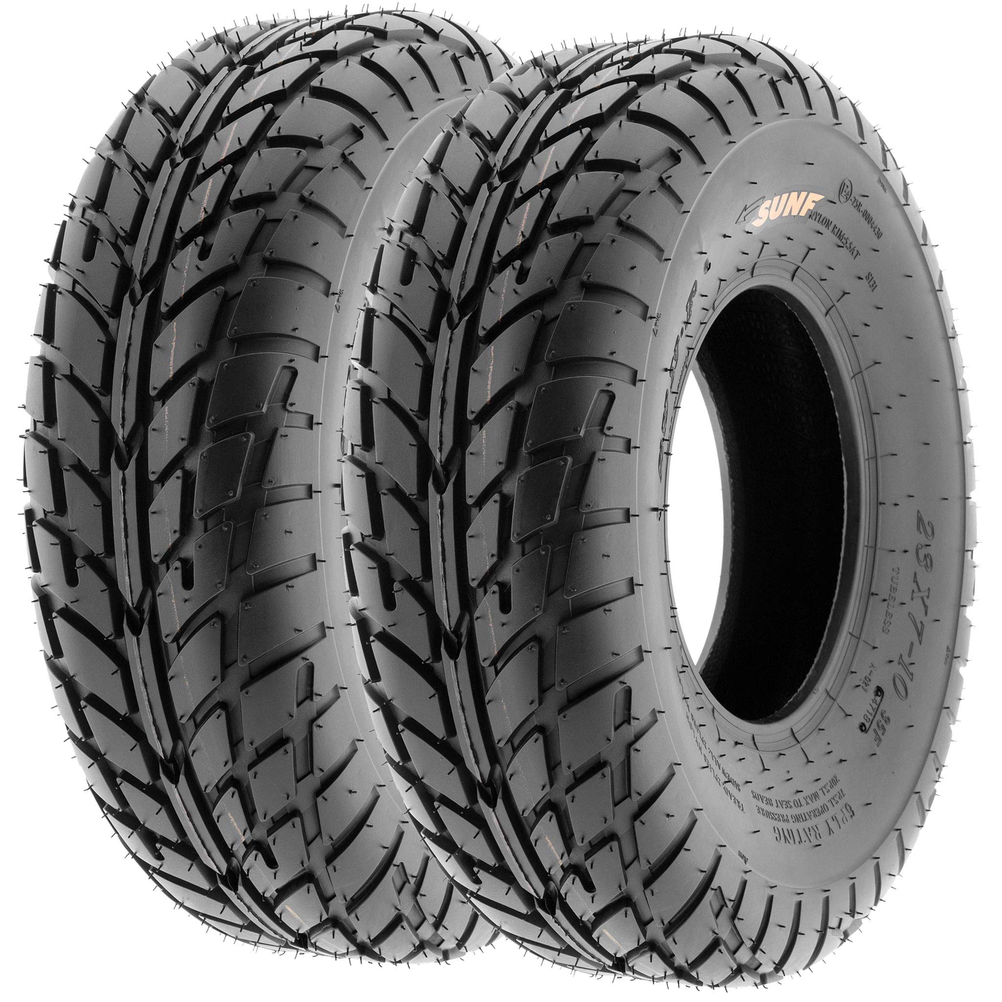 Set Of 4 Sunf A021 Tt Sport Atv Utv Flat Track Tires 20X7-8 Front & 20X10-9 Rear, 6 Pr, Tubeless
