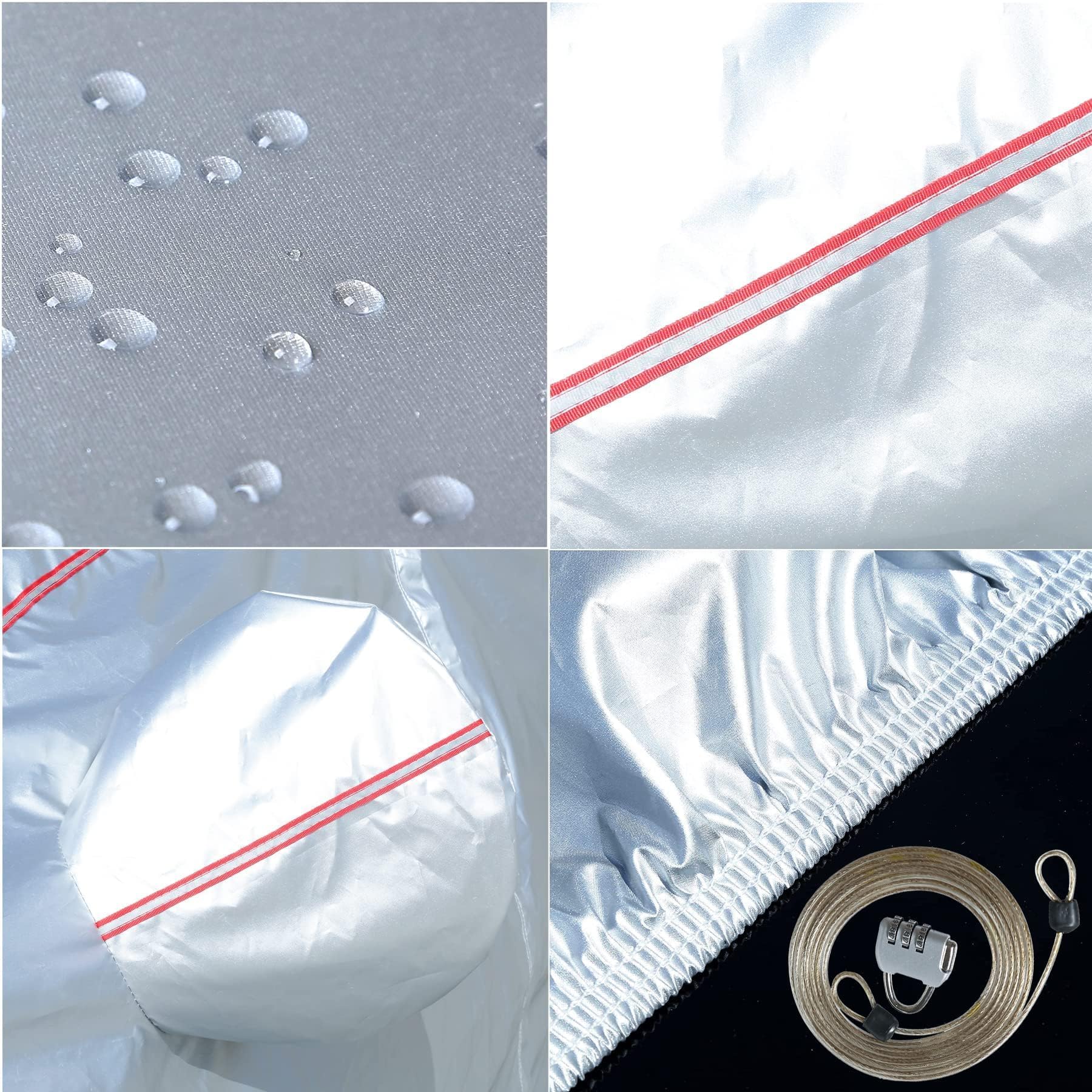 Tecoom Hard Shell Zipper Design Waterproof Uv-Proof Windproof Car Cover For All Weather Indoor Outdoor Fit 206-215 Inches Full-S