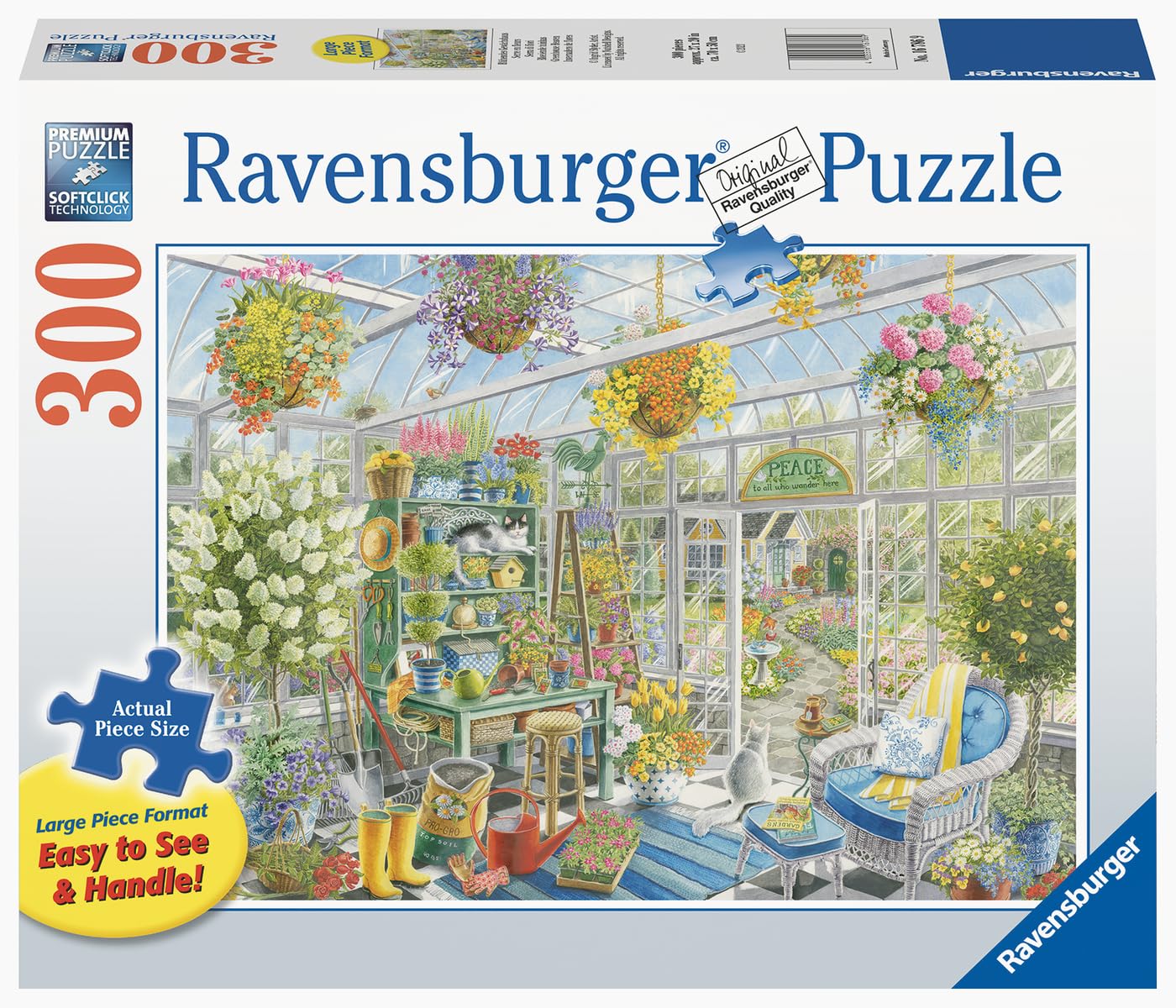 Ravensburger Greenhouse Heaven 300 Piece Large Format Jigsaw Puzzle For Adults - 16786 - Every Piece Is Unique, Softclick Techno