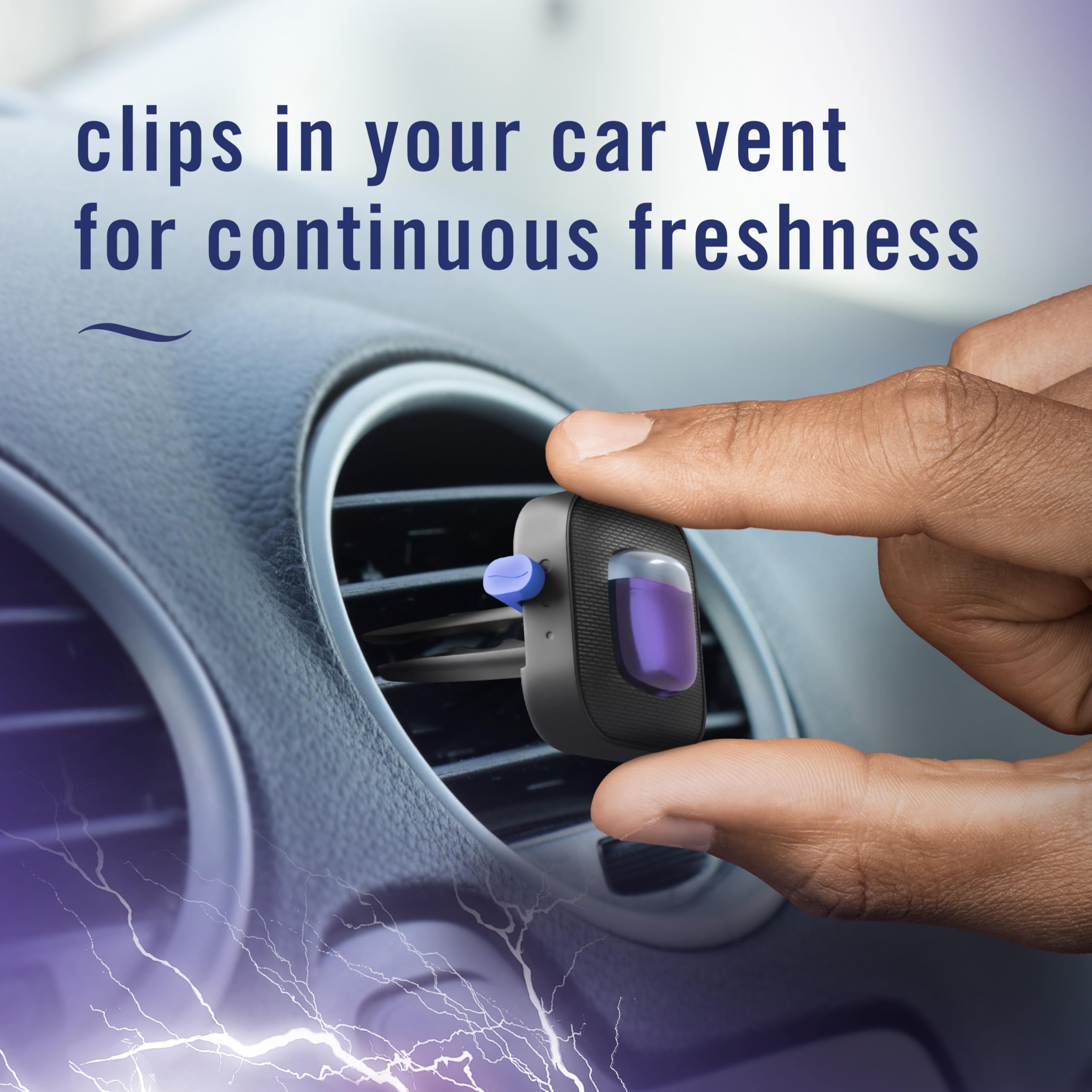 Febreze Car Air Freshener Vent Clip, Midnight Storm, 1 Count, .06 Oz