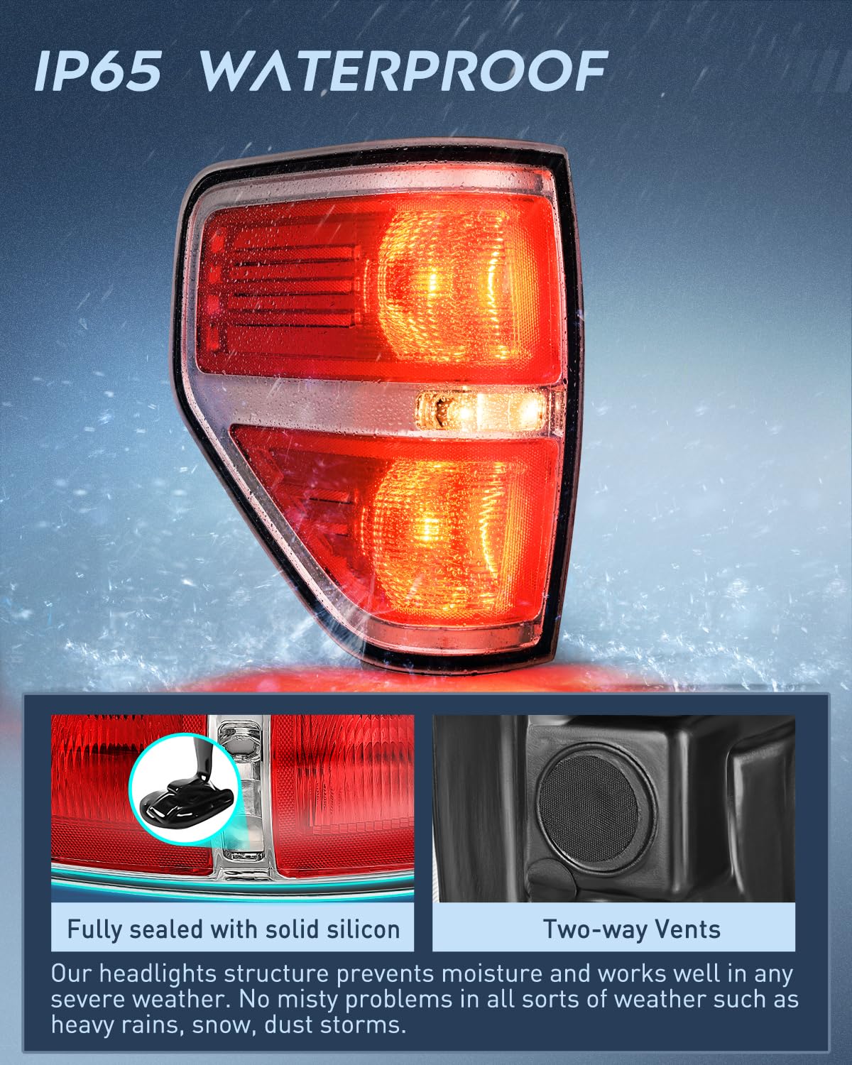 Nilight Taillight Assembly Compatible With 2009 2010 2011 2012 2013 2014 Ford F-150 F150 Pickup Truck Taillights Rear Lamp Repla