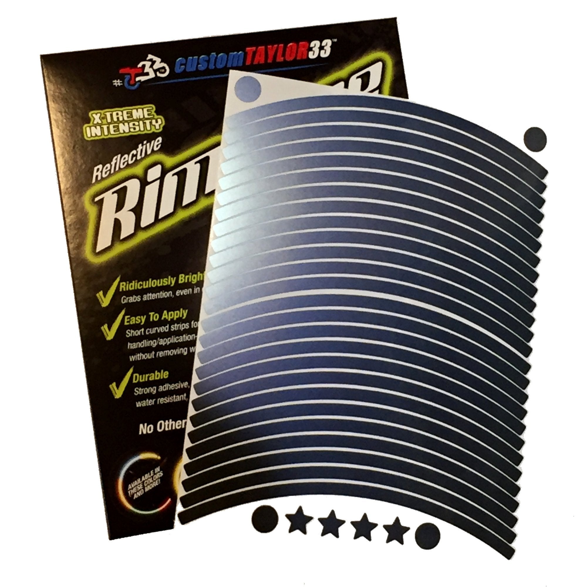 Customtaylor33 (All Vehicles) Black Engineering Grade Reflective Copyrighted Safety Rim Tapes (Must Select Your Rim Size), 10''/