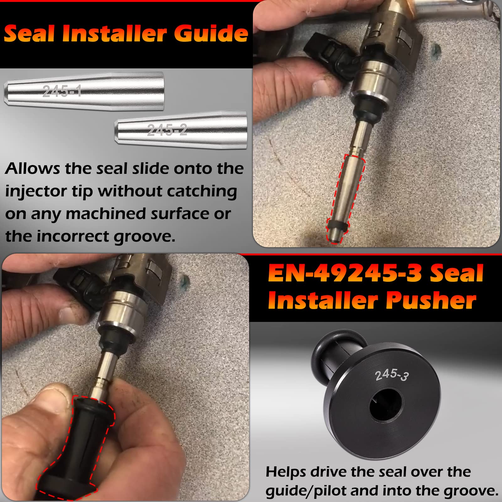 Gm245 Fuel Injector Seals Tools Set Perfectly Compatible With Gm Subaru Engines, Replaces For #En-49245, En-51105 And #18683Aa000