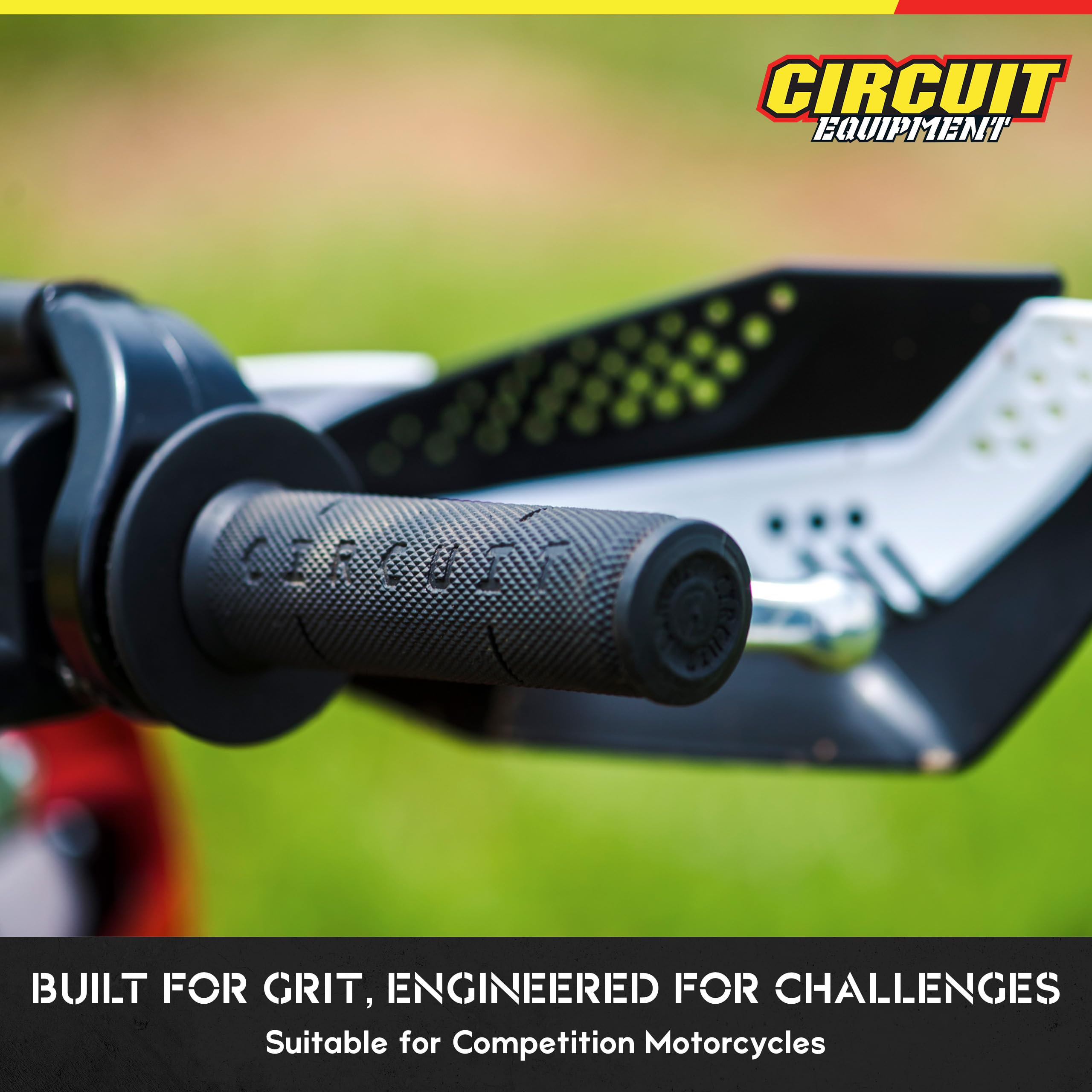 Motorcycle Handlebar Grips - High-Performance Hand Grips Circuit Iv For Current Models Of Motorcycle Handlebars - Grey Handlebar Grips With Stainless Steel Cable By Circuit Equipment