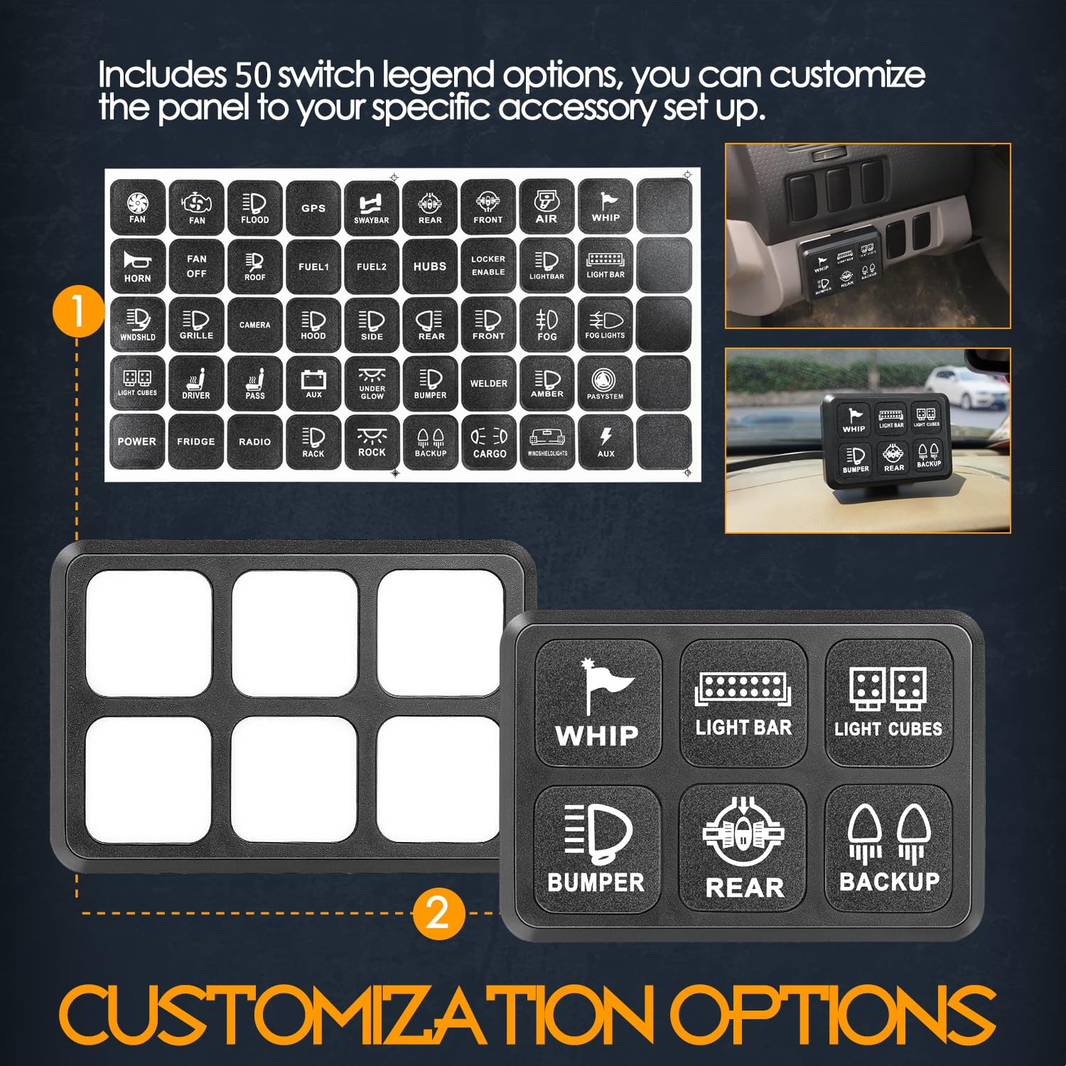 6 Gang Switch Panel, Nirider 12V Universal Circuit Control System With Fuse Relay Box Button Switch Pod Touch Switch Box For Truck Wrangler 4Runner Atv Utv Suv Car Boat