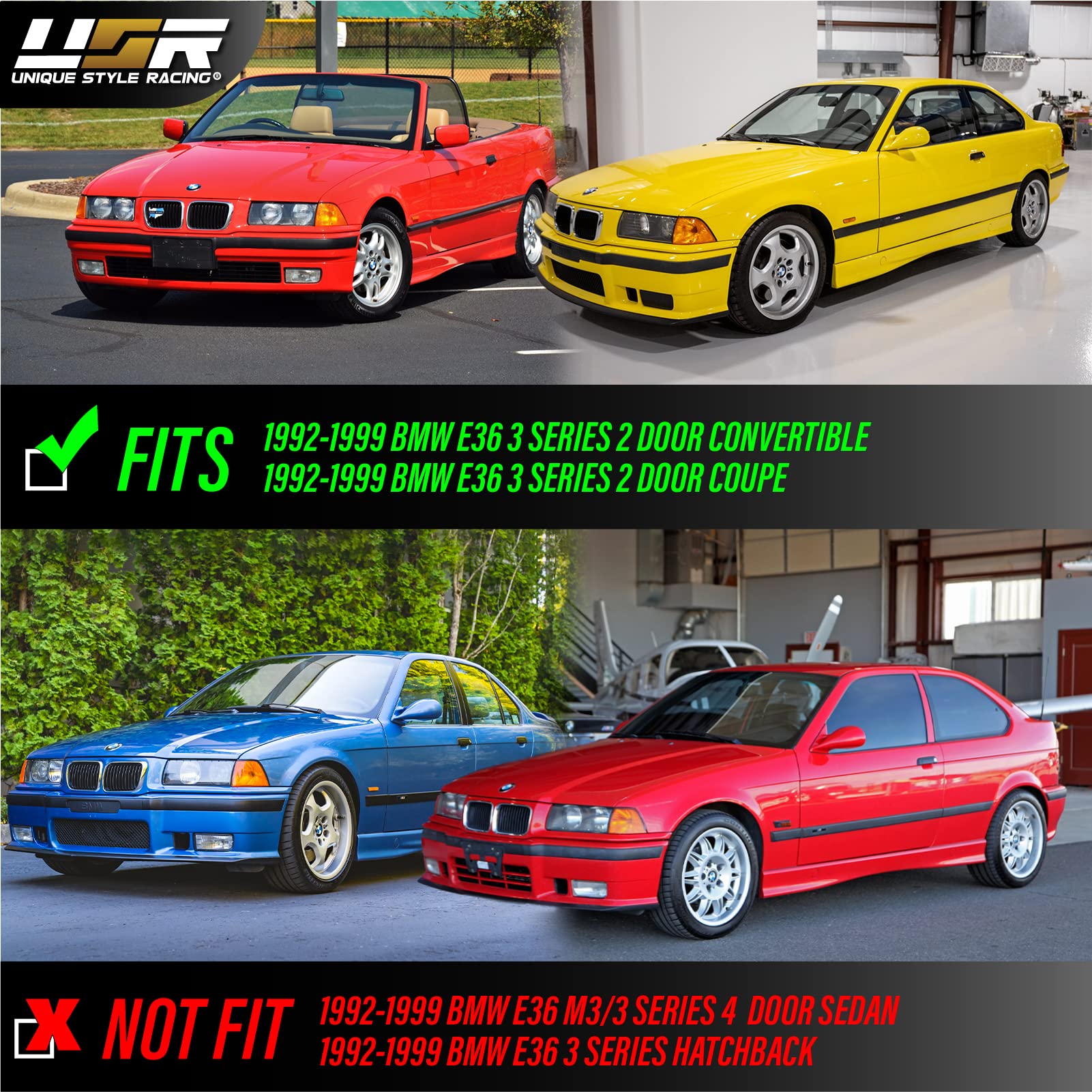 DEPO E36 2D Corner Lights - Euro Cornering Turn Signal Lamps Set (Left + Right) Compatible with 1992-1999 BMW E36 2 Doors Coupe