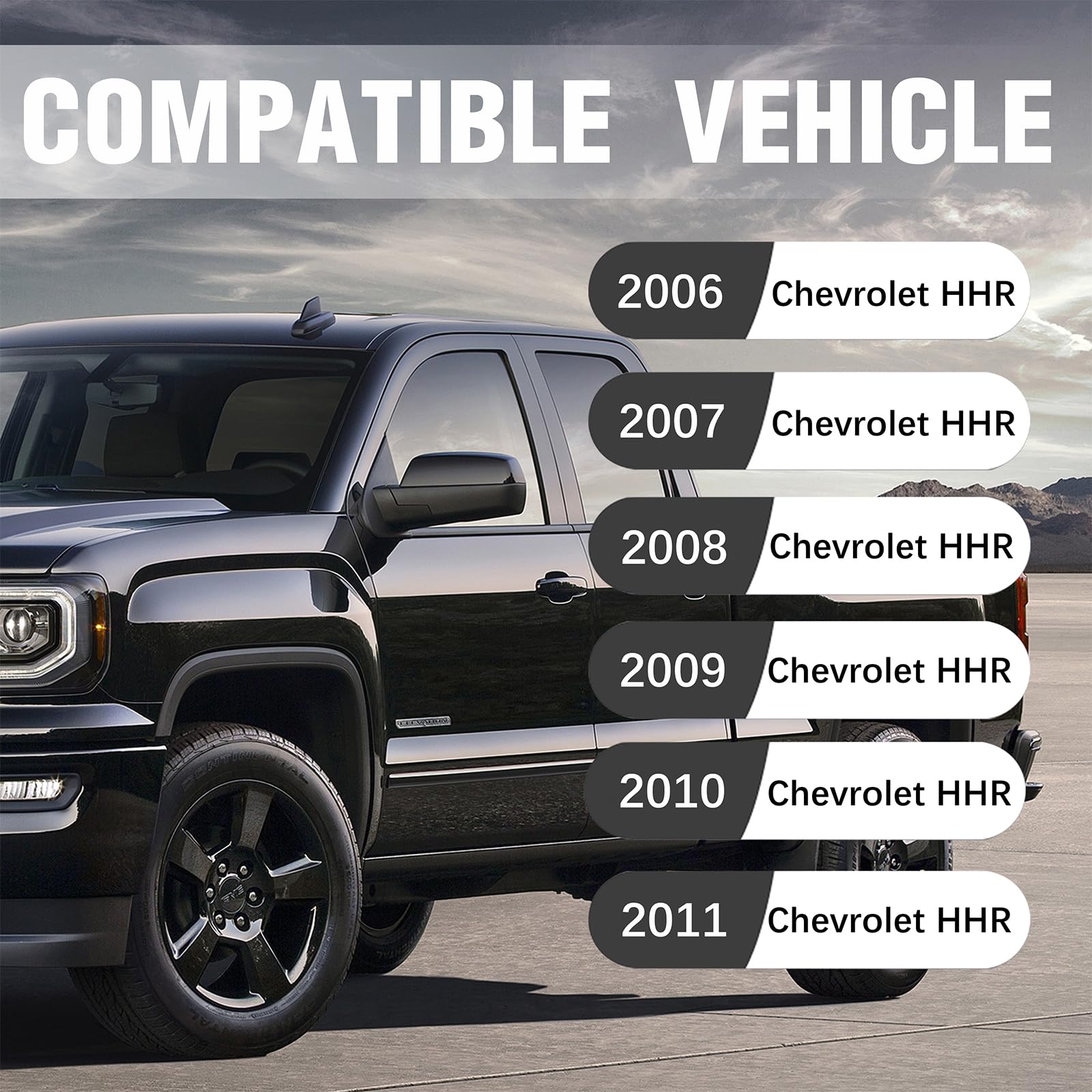 Faersi Inside Interior Chrome Door Handle Passenger Right Side Replacements For 2006-2011 Chevrolet Hhr #19299613 (Silver)