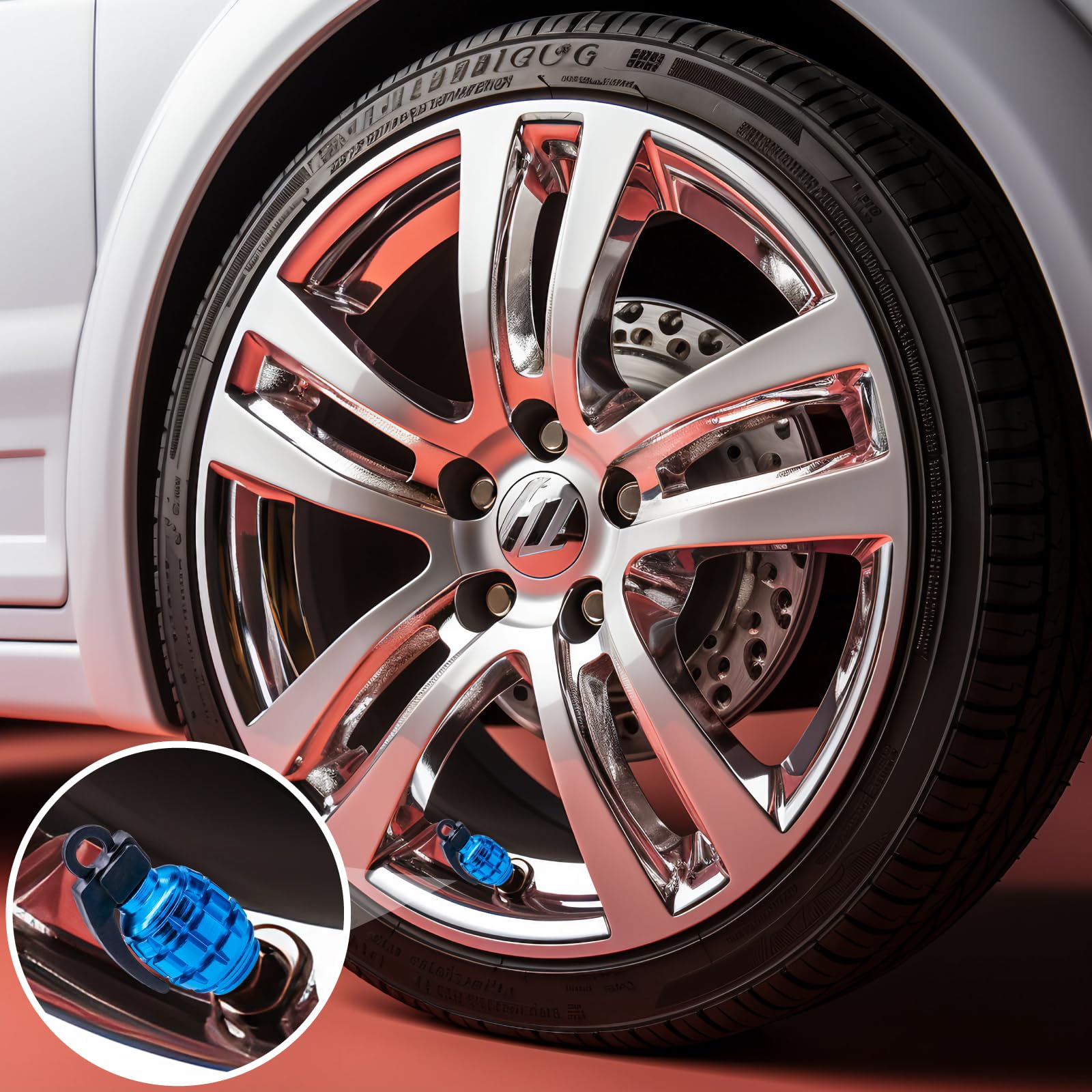 Meajoo 6Pcs Tire Valve Stem Caps, Aluminium Alloy Tire Valve Stem Covers Universal Car Wheel Tire Valve Caps For Cars, Trucks, S