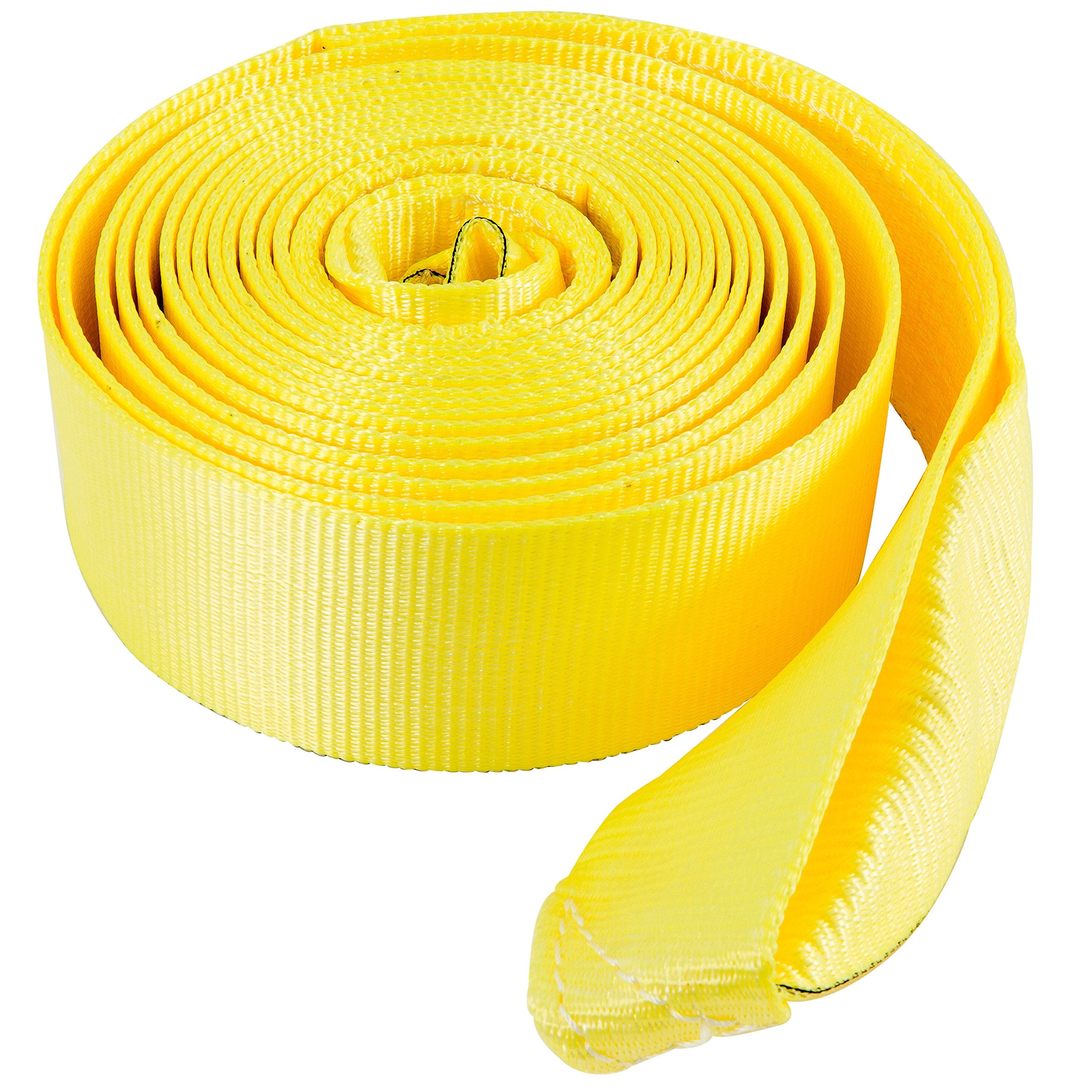 Keeper Tow Straps Heavy Duty With Loops - 3 X 20' Towing And Recovery Rope, 22,500 Lbs Break Strength - Designed For Trucks, Suvs, And Off-Road Recovery