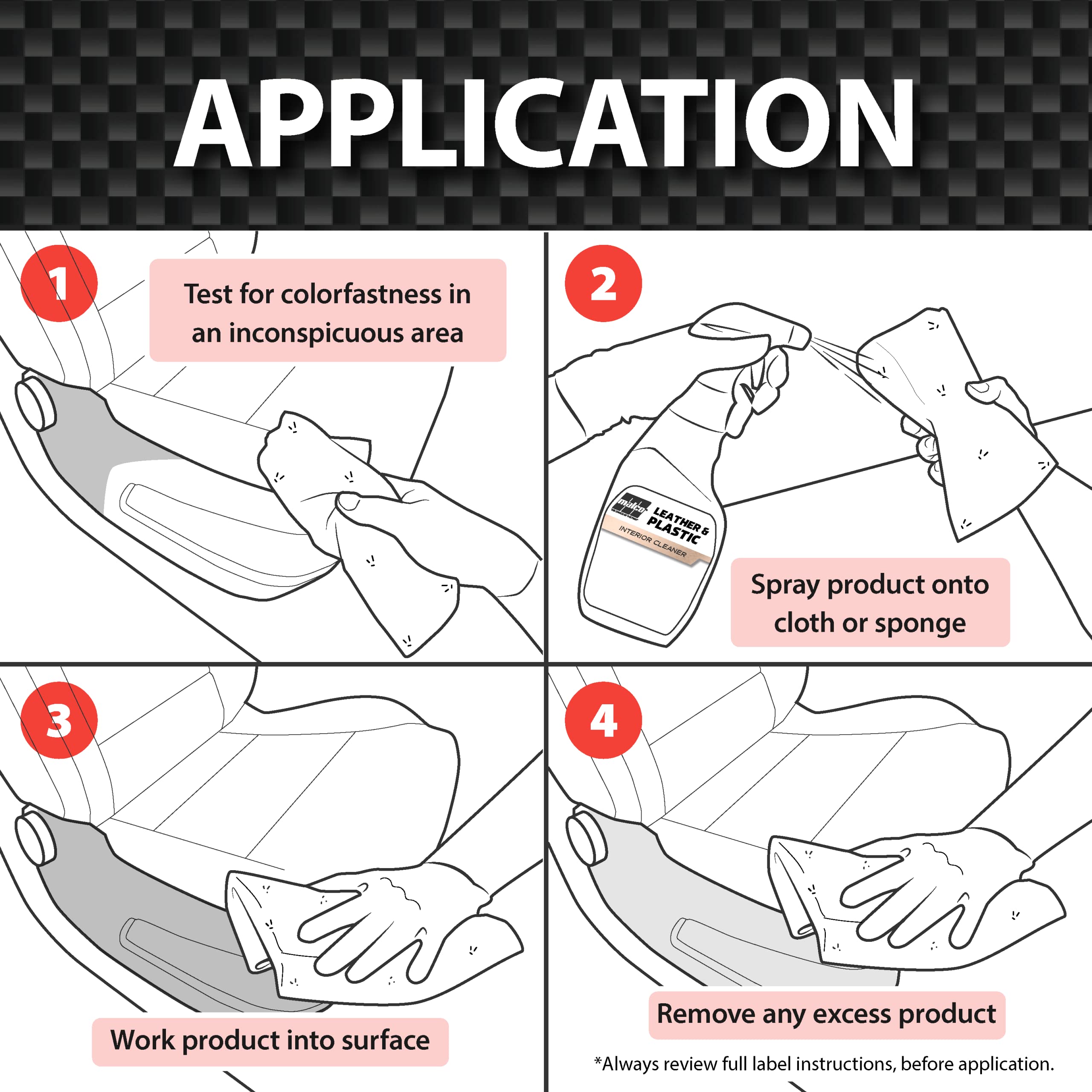 Malco Leather & Plastic Cleaner - Penetrates Deep to Remove Dirt, Grime and Oily Soils/Restores Leather, Plastic and Vinyl/Leave