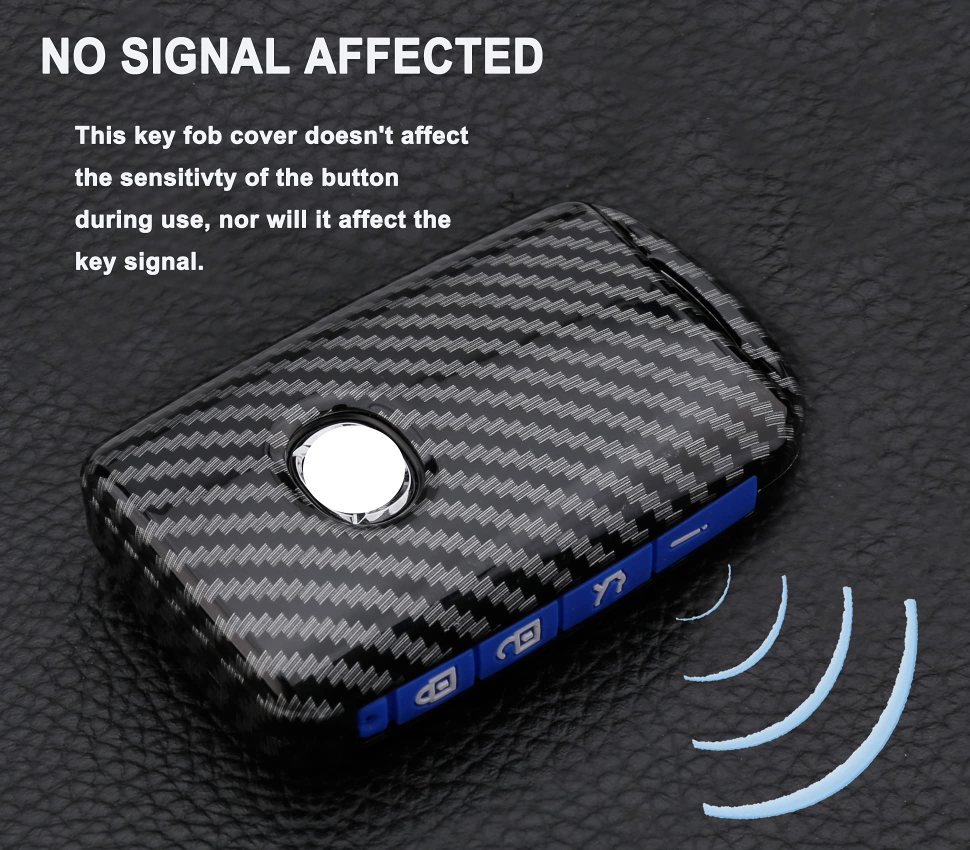 Key Fob Cover Case Fit For 2019-2021 Mazda 3, Mazda 3 Hatchback, Mazda Cx4 Cx5 Cx8 Cx9 Cx-30, Mazda 6 Wazske11D01 Keyless Entry Remote Case Holder Abs Carbon Fiber Pattern (Blue)