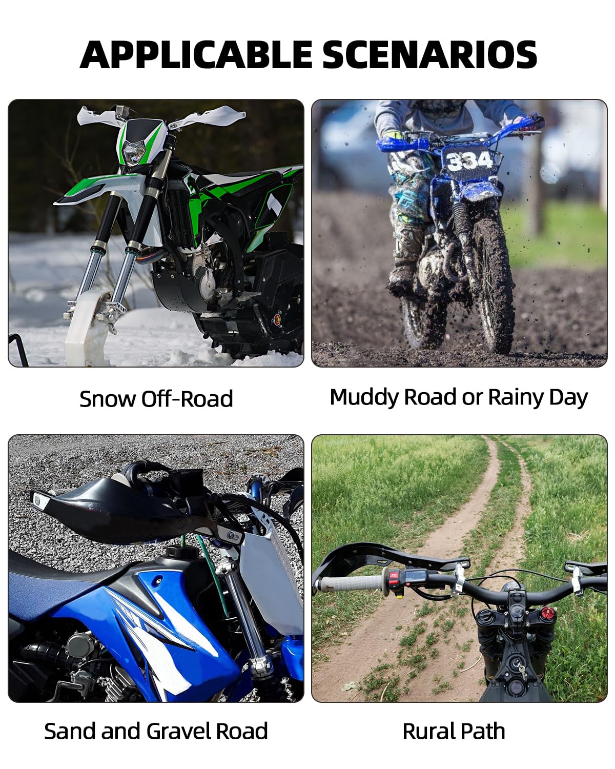 Jfg Racing Dirt Bike Hand Guards,7/8'' And 1 1/8'' Handlebar Dirtbike Handguards Accessories Universal For Motorcycle Snowmobile