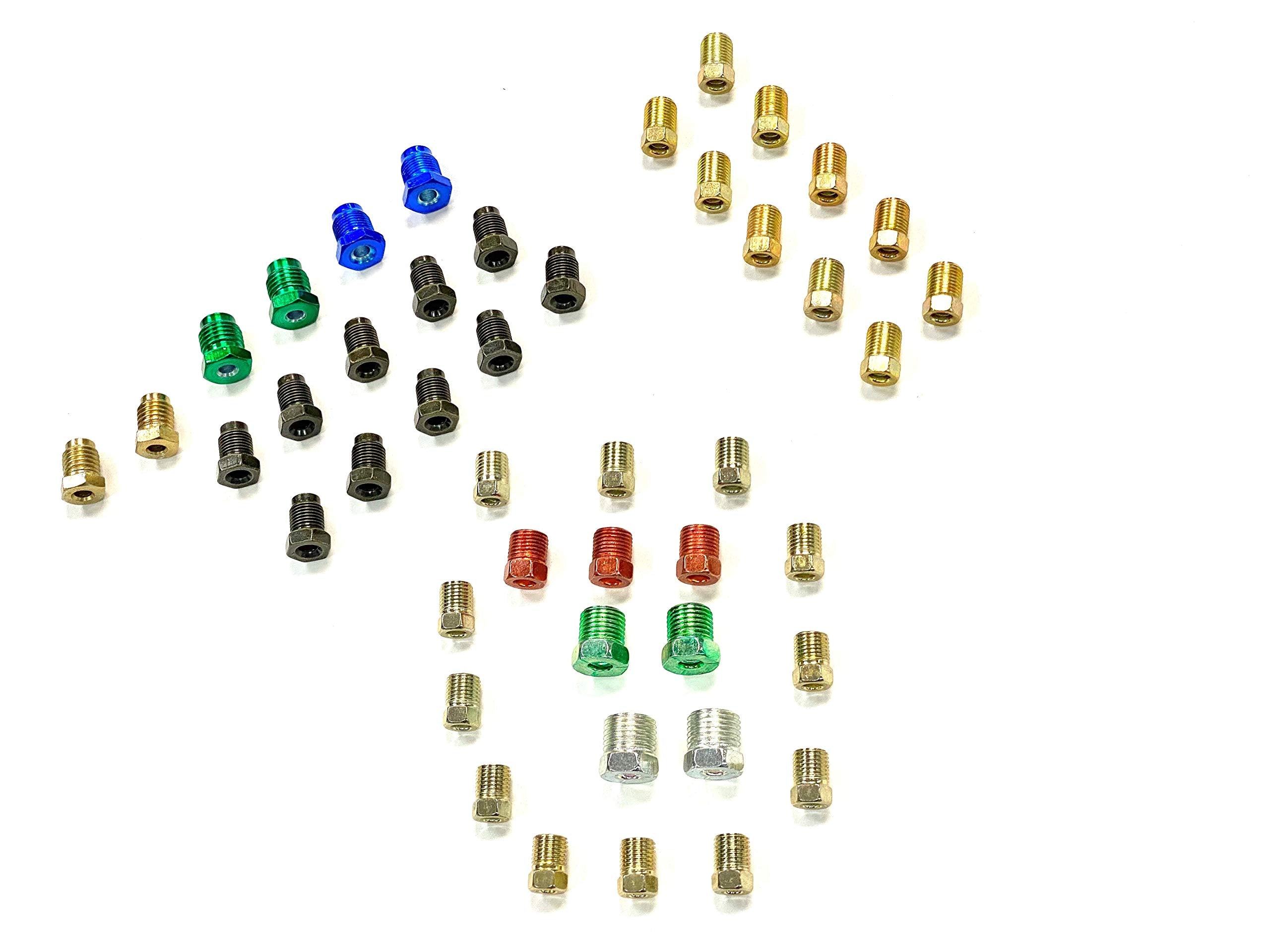 The Stop Shop Fitting Assortment For 3/16 Inch Brake Line Tubing, Inverted Flare & Bubble/Iso Flare Fittings, Metric & Sae (Pack Of 45 Fittings)