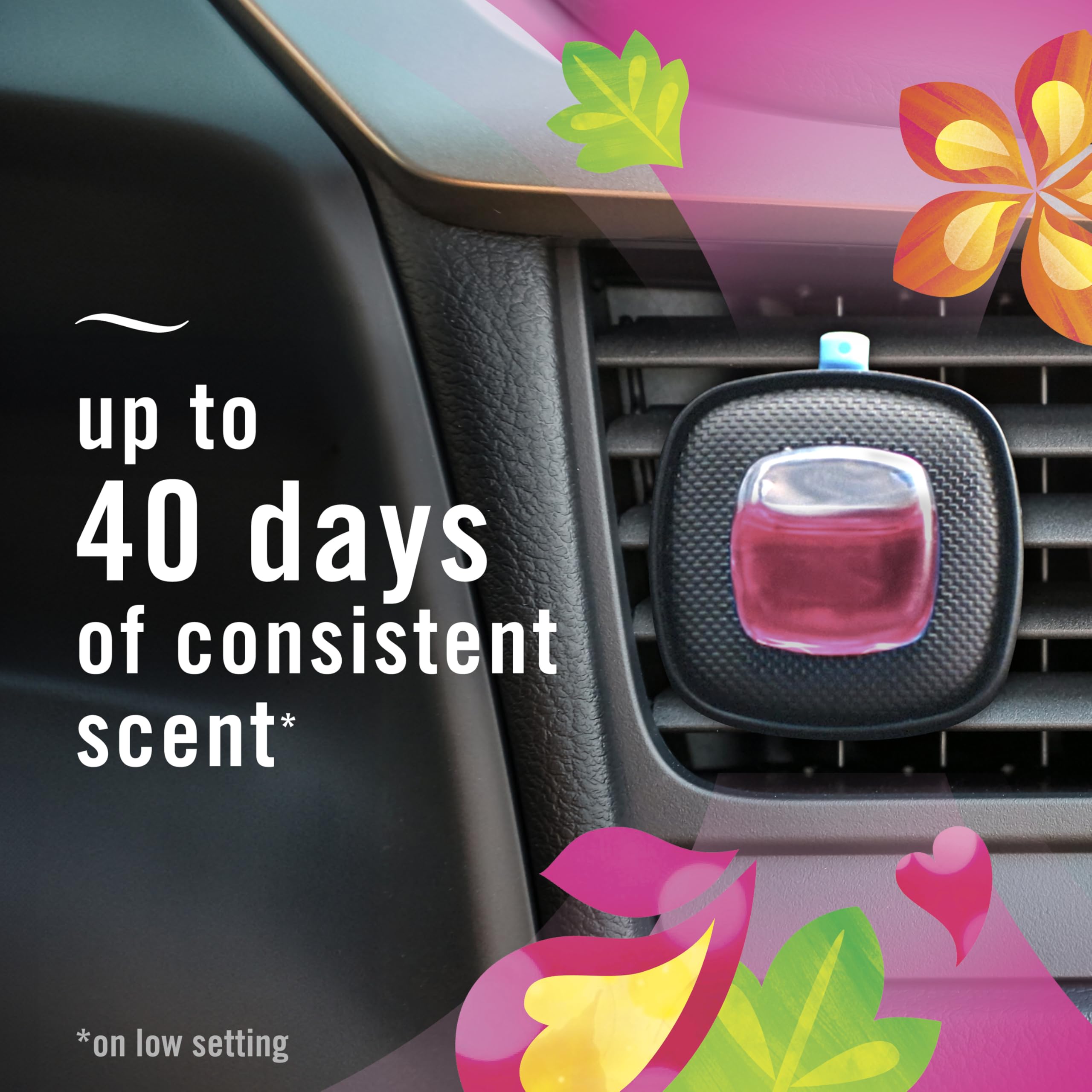 Febreze Car Vent Clips Air Freshener & Odor Eliminator, Gain Island Fresh Scent - 8Piece, Multicolor