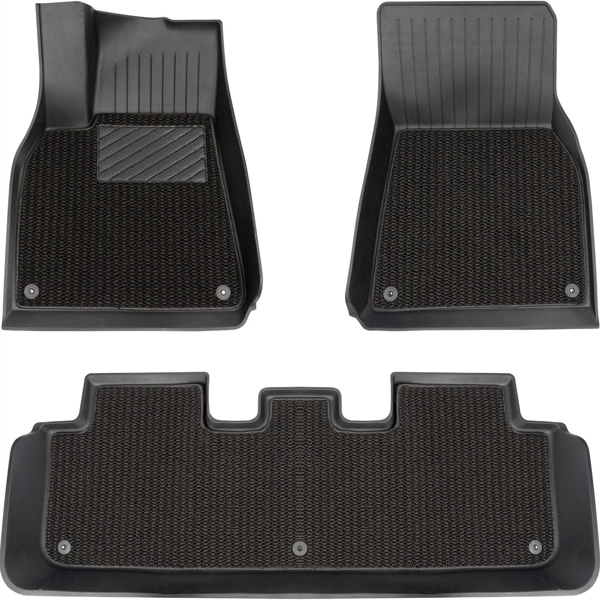 Cyberbeans Liners For Tesla Model Y Floor Mats With Blanket Premium All Weather Anti-Slip Waterproof Interior Accessories 2023 2