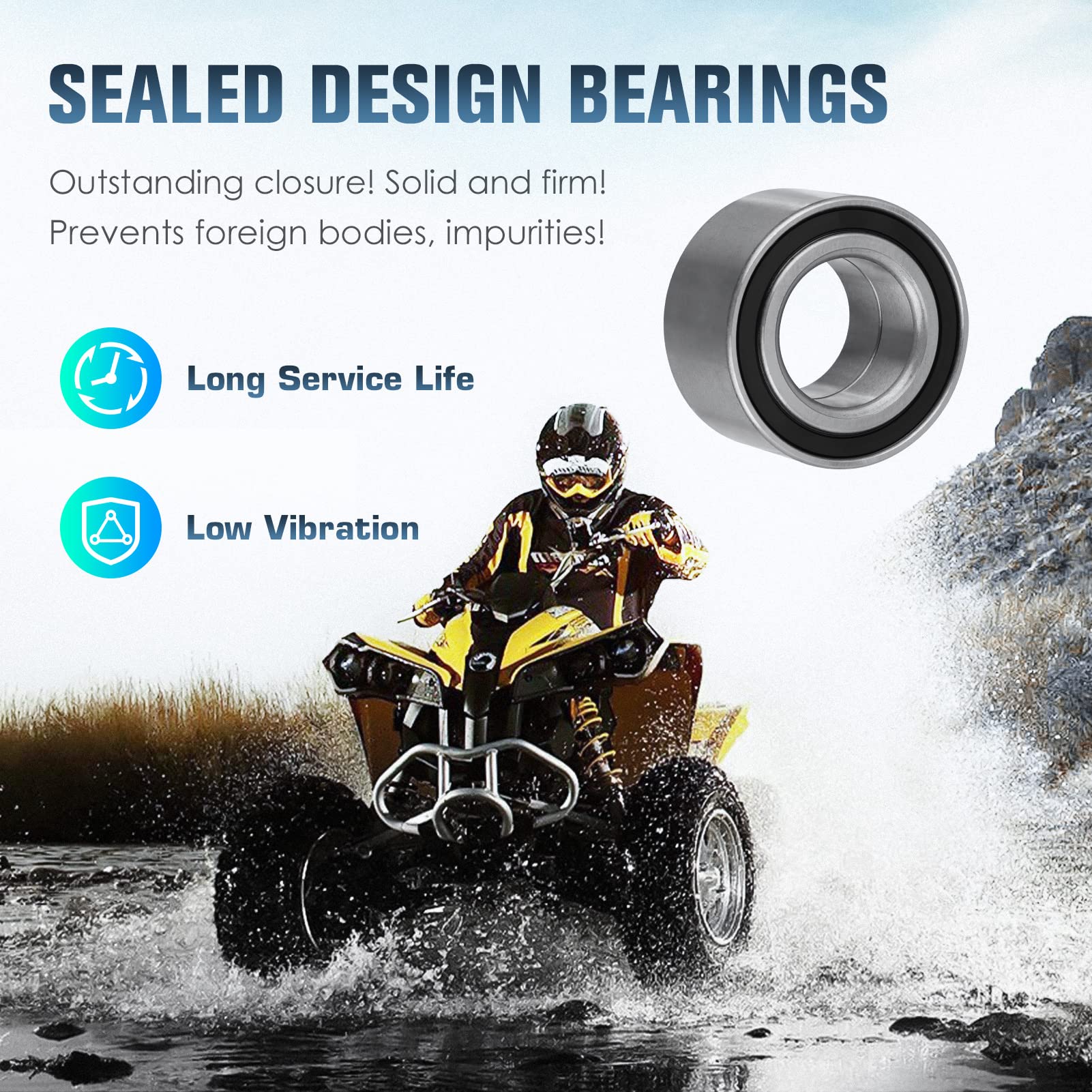 Youxmot Front Wheel Bearing For Polaris Sportsman 450 600 800/ Ranger 400 500 570 700/ Ace -2004-2022, Front Rear For Polaris Ha