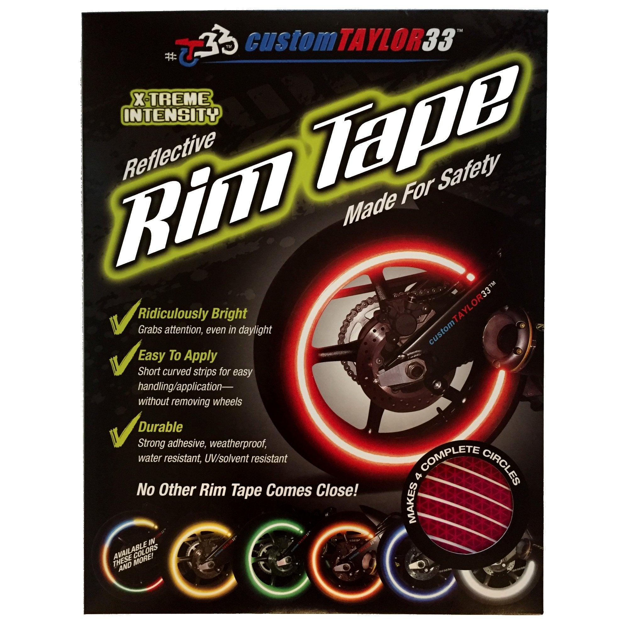 customTAYLOR33 Special Edition Hot Pink High Intensity Grade Reflective Copyrighted Safety Rim Tapes (10'' (TIRE Size, for Stand