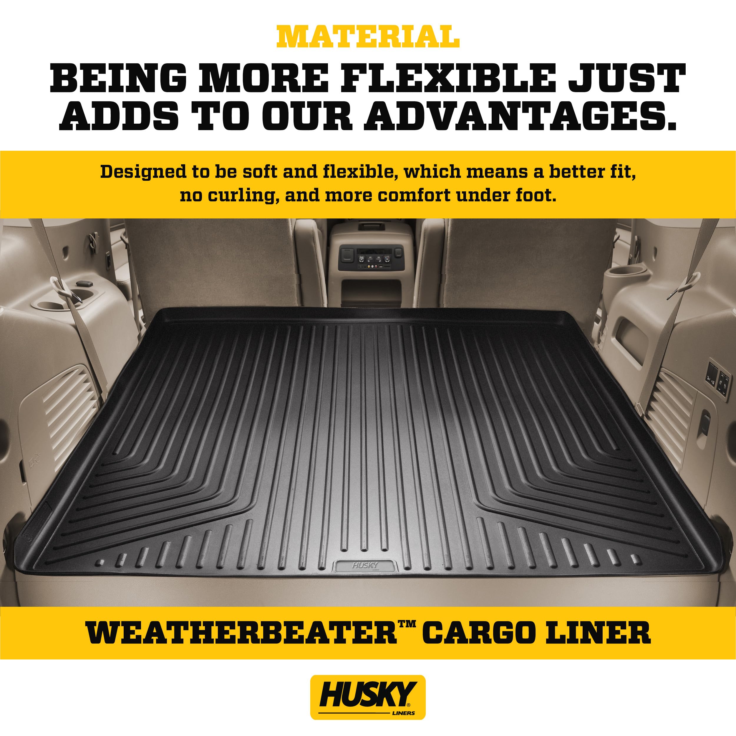 Husky Liners Weatherbeater Cargo Liner | Fits 2011-2021 Jeep Grand Cherokee; 2022 Jeep Grand Cherokee Wk | 1-Pc Tan - 20623