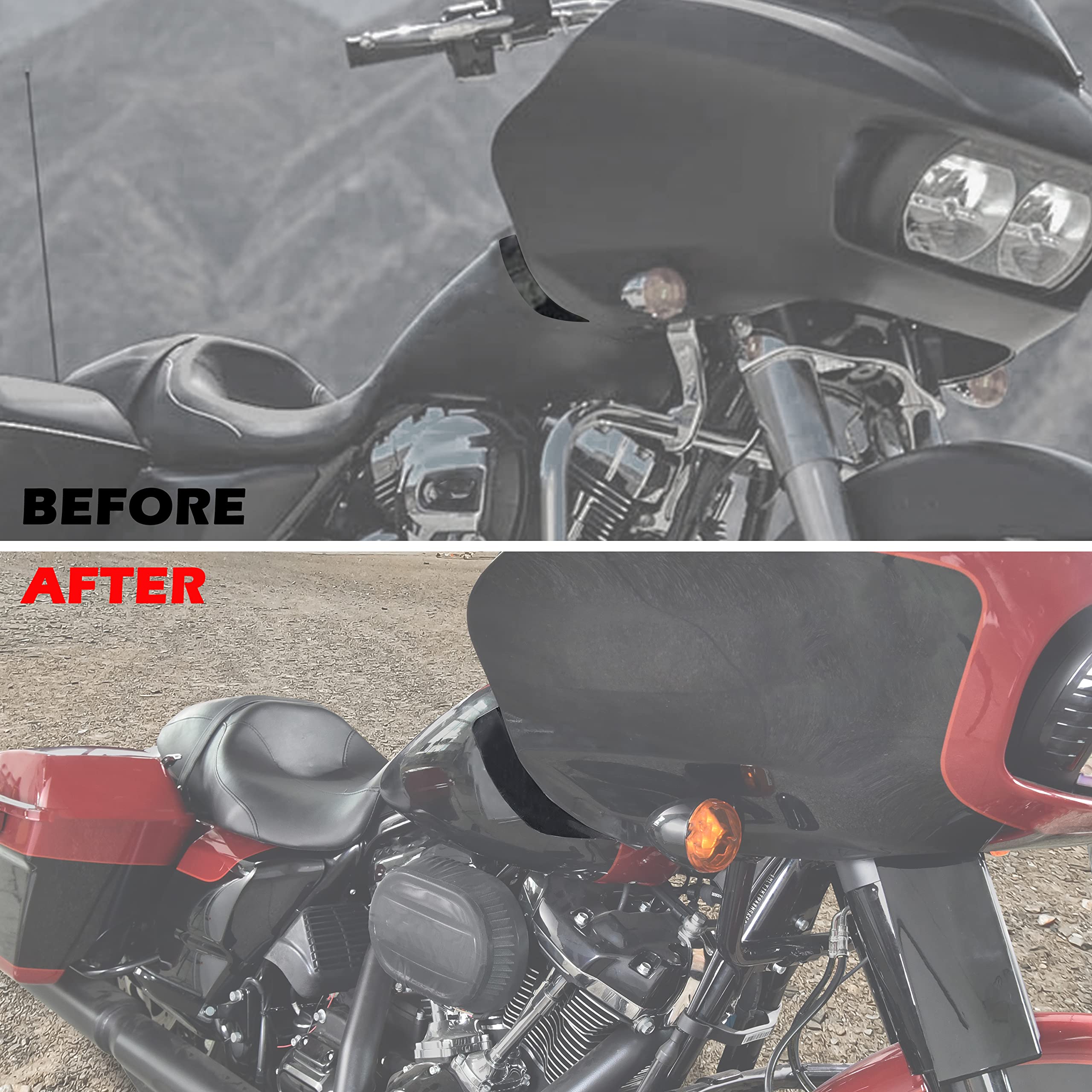 VEISUTOR Wide Wind Deflector for Harley Touring, Smoke Fairing Air Deflectors Side Wind Windshield for Harley Road Glide FLTRXS