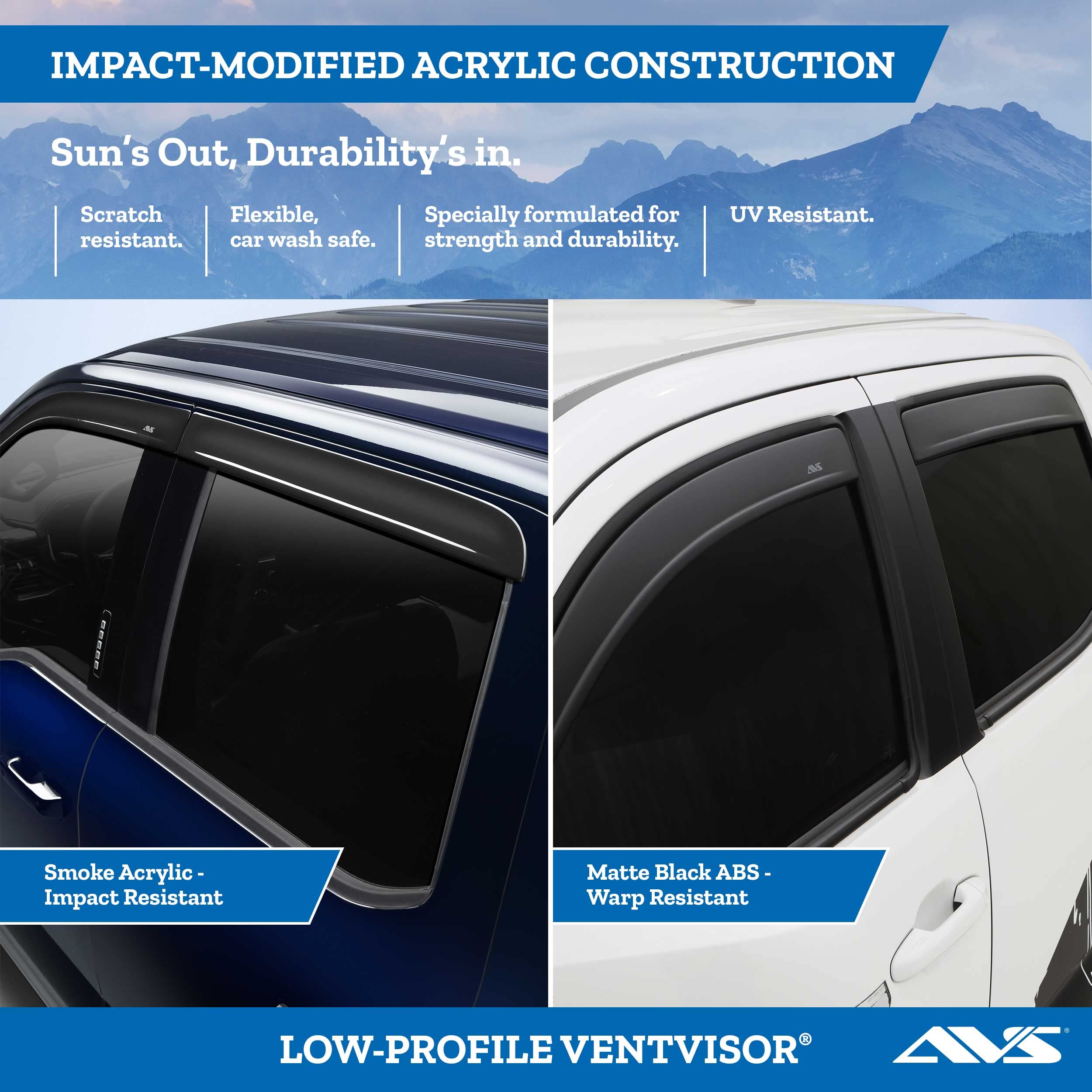 Auto Ventshade [Avs] Low Profile Ventvisor | 2009 - 2017 Chevrolet Traverse, Smoke - 4 Pc. | 894020